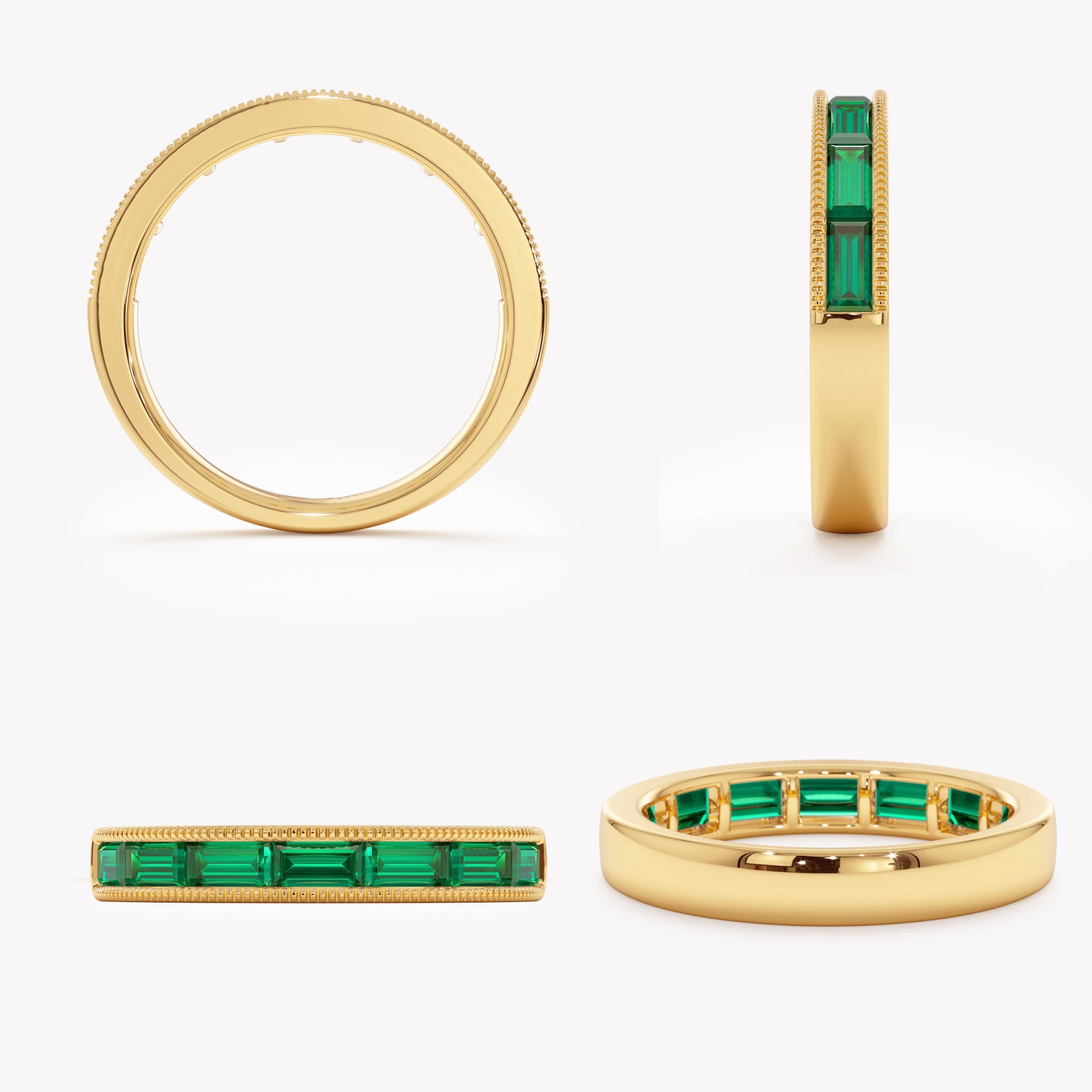 Emerald Bar Channel Ring
