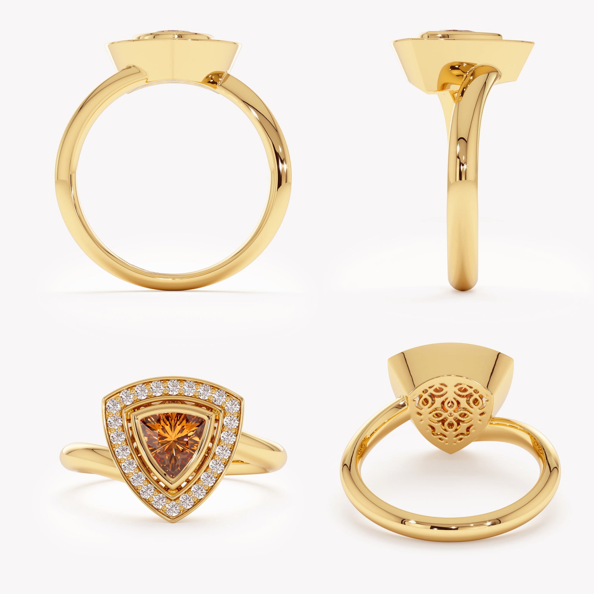Sunlit Trilliant Citrine Ring