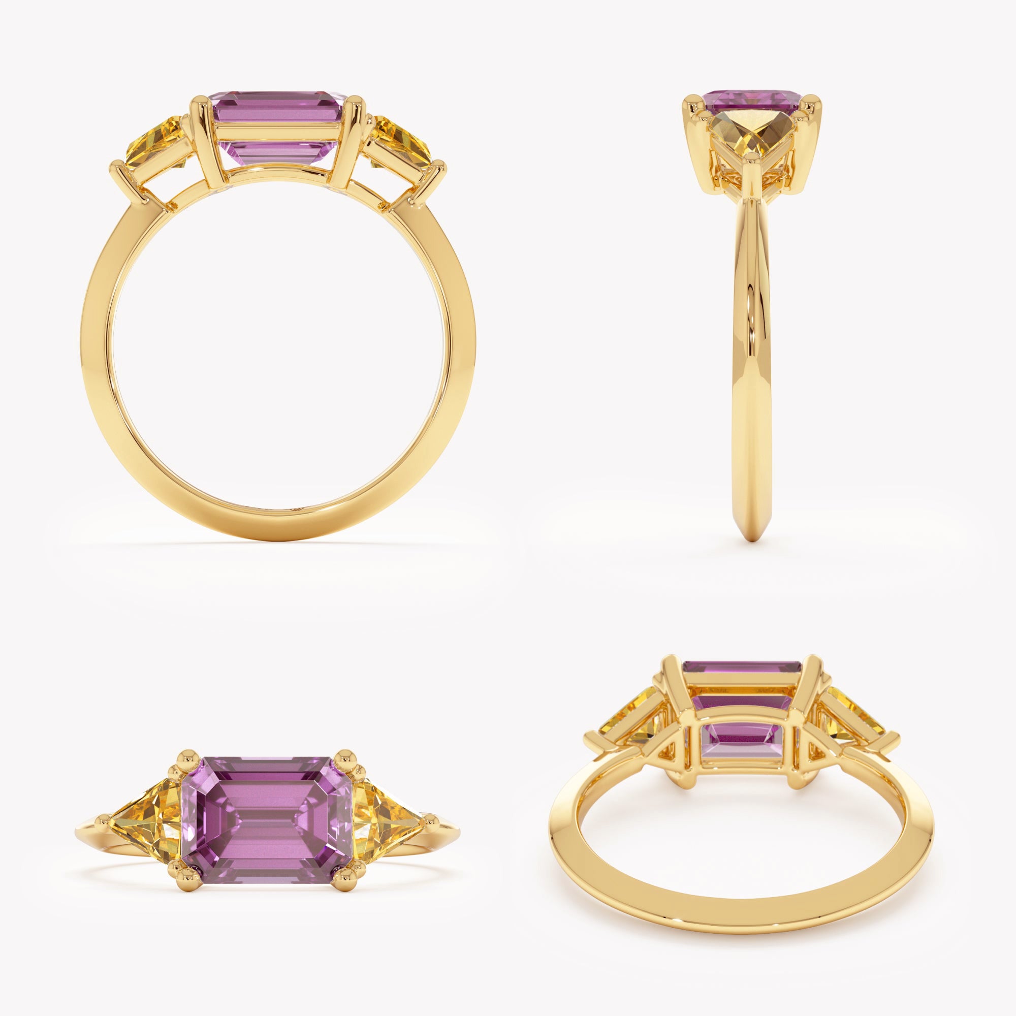 Amethyst Citrine Fusion Ring
