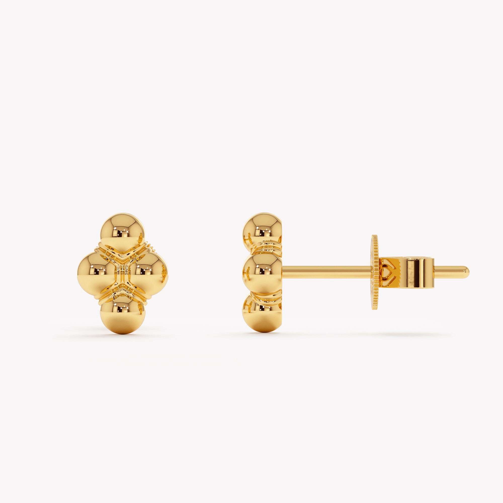 Four-Bead Stud Earrings