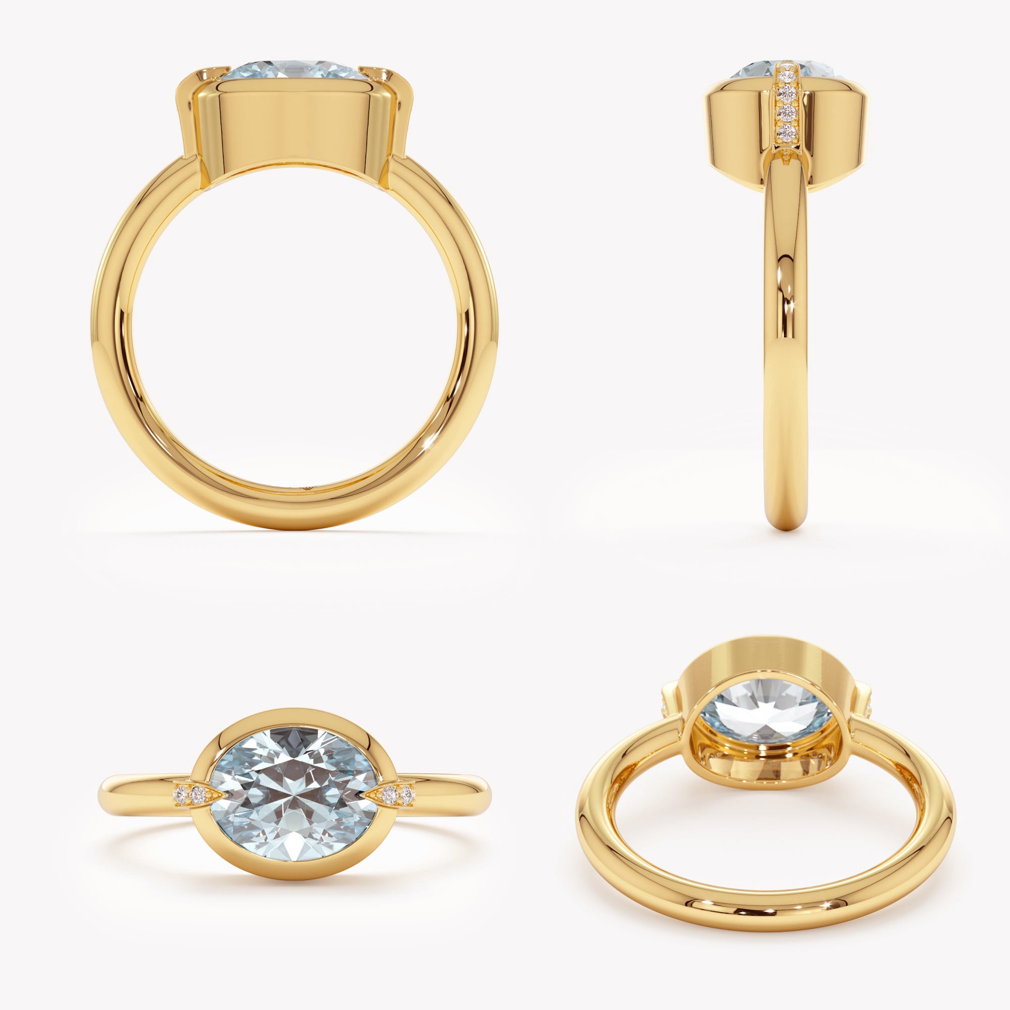 Aqua Radiance Claw Ring
