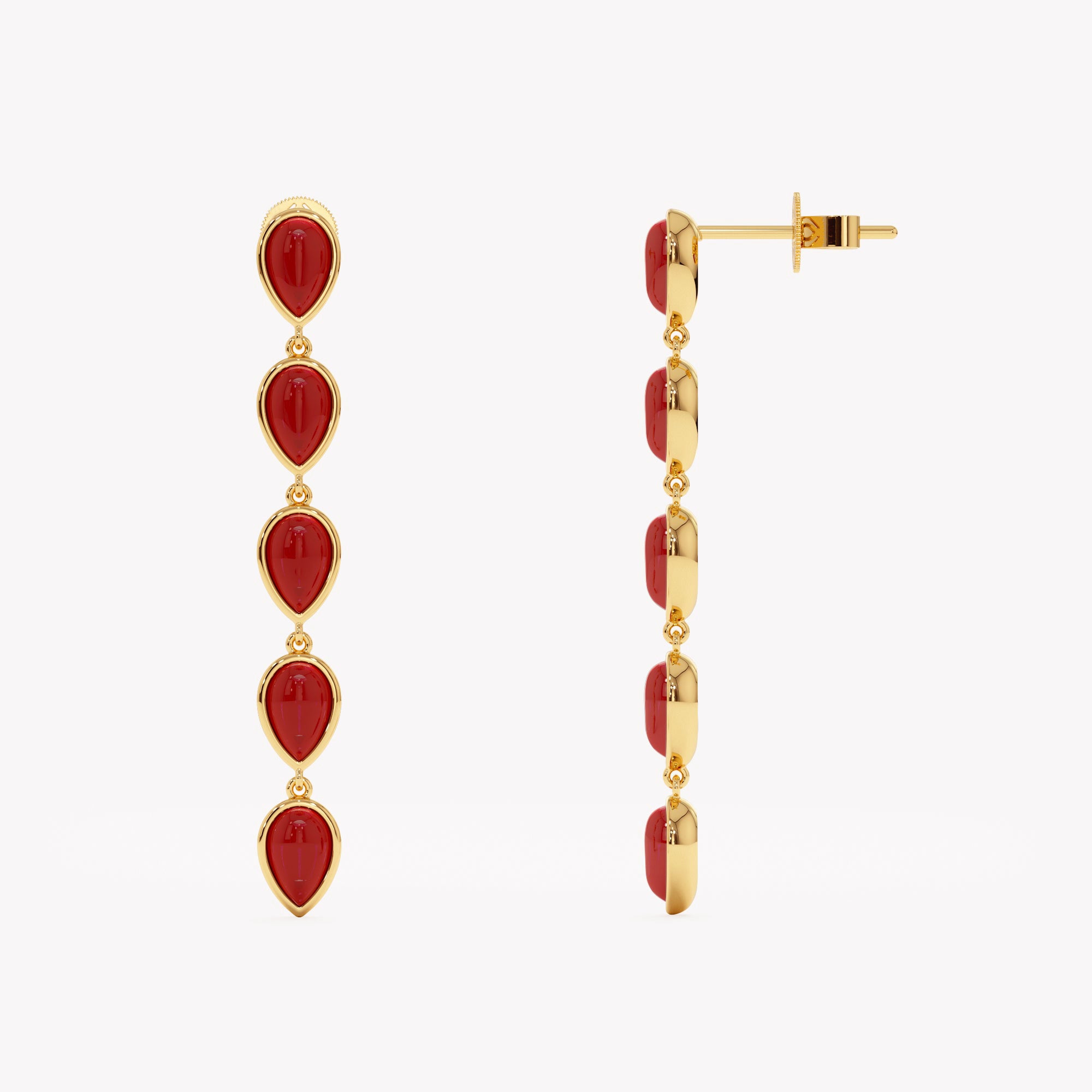 Fiery Coral Drop Earrings