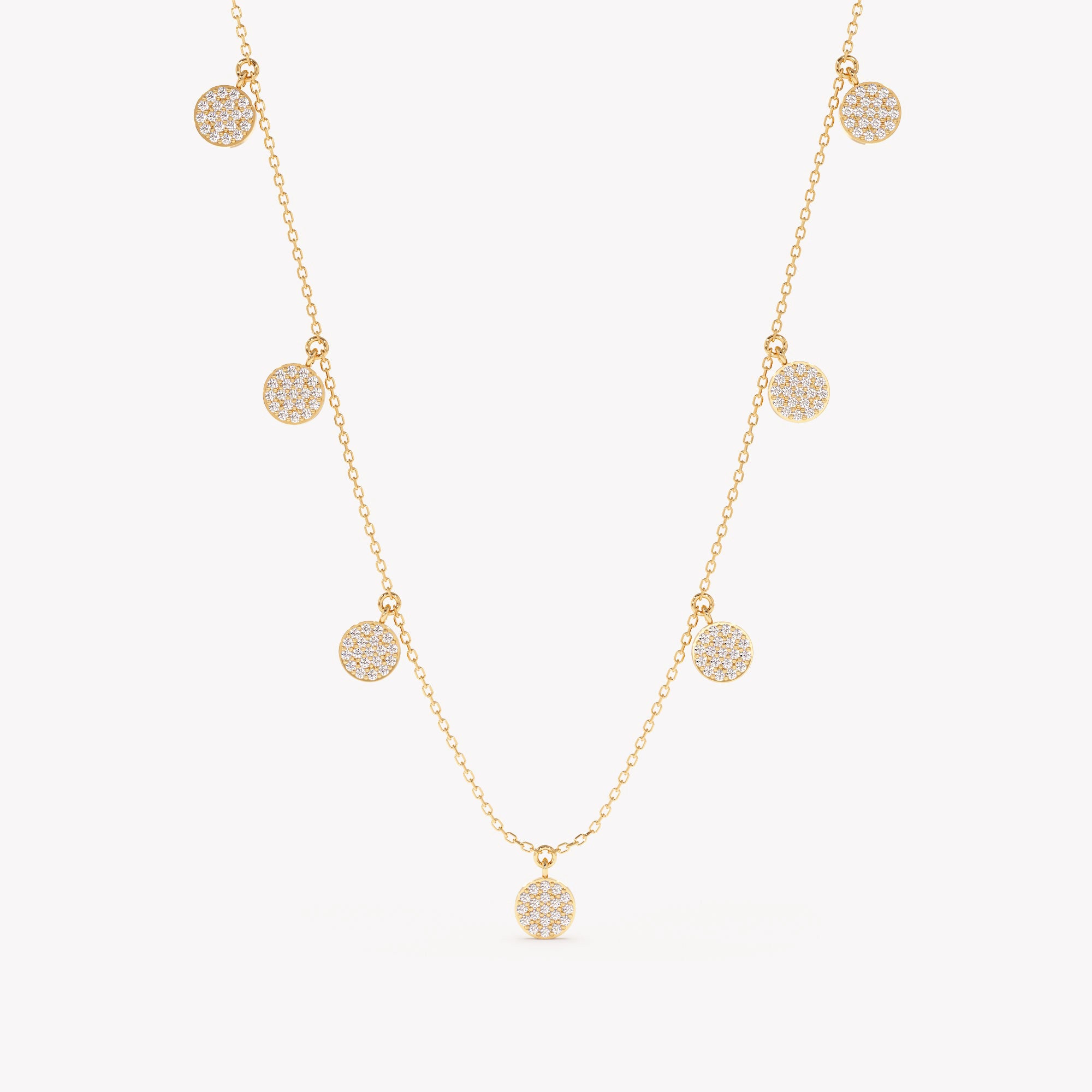Diamond Halo Drop Pendant Necklace