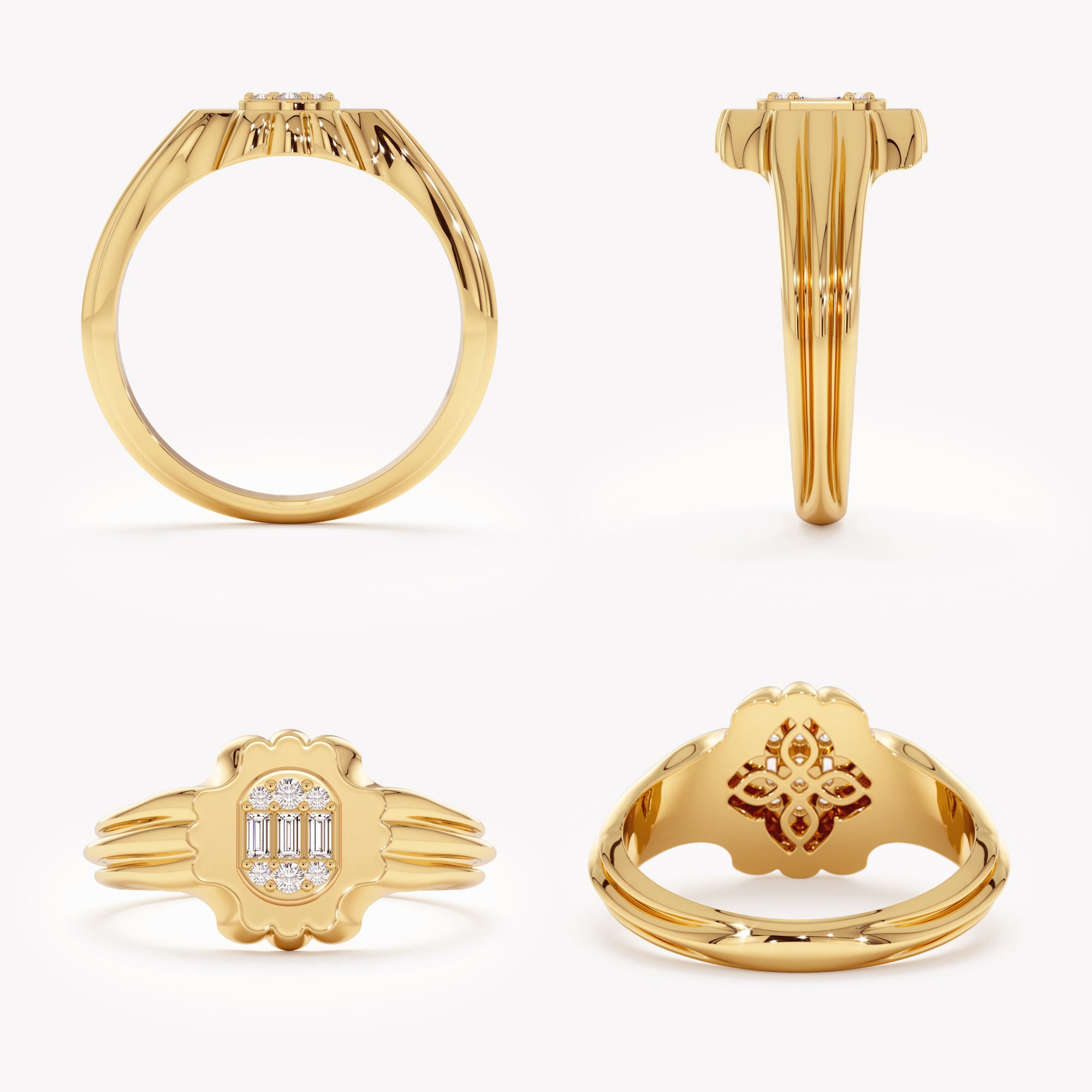 Gleaming Clover Ring