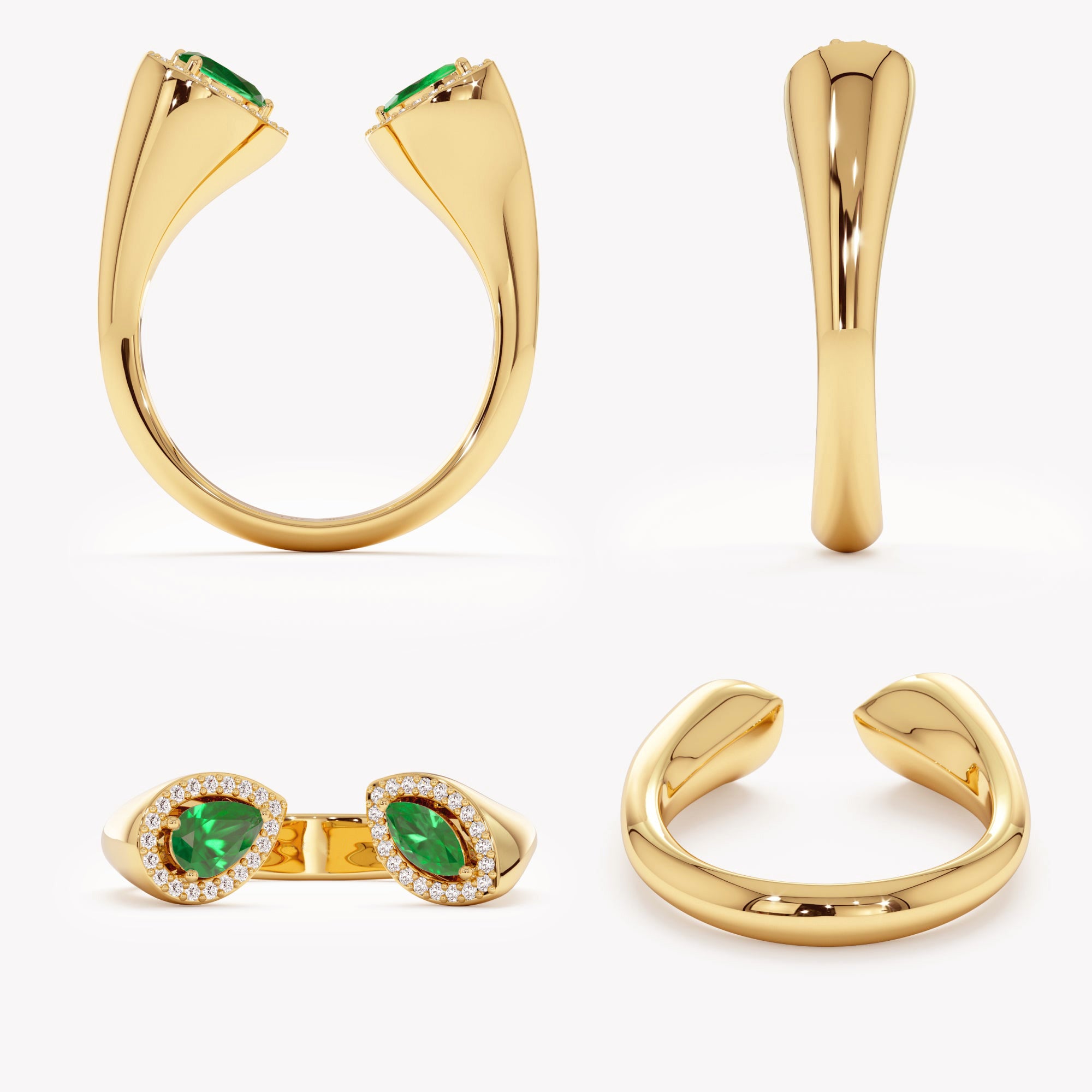 Glowing Emerald Open Ring