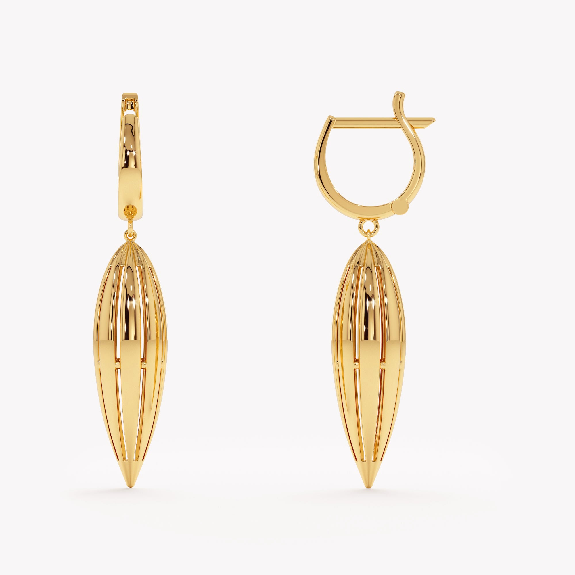 Fluted Spike Dangle Earrings