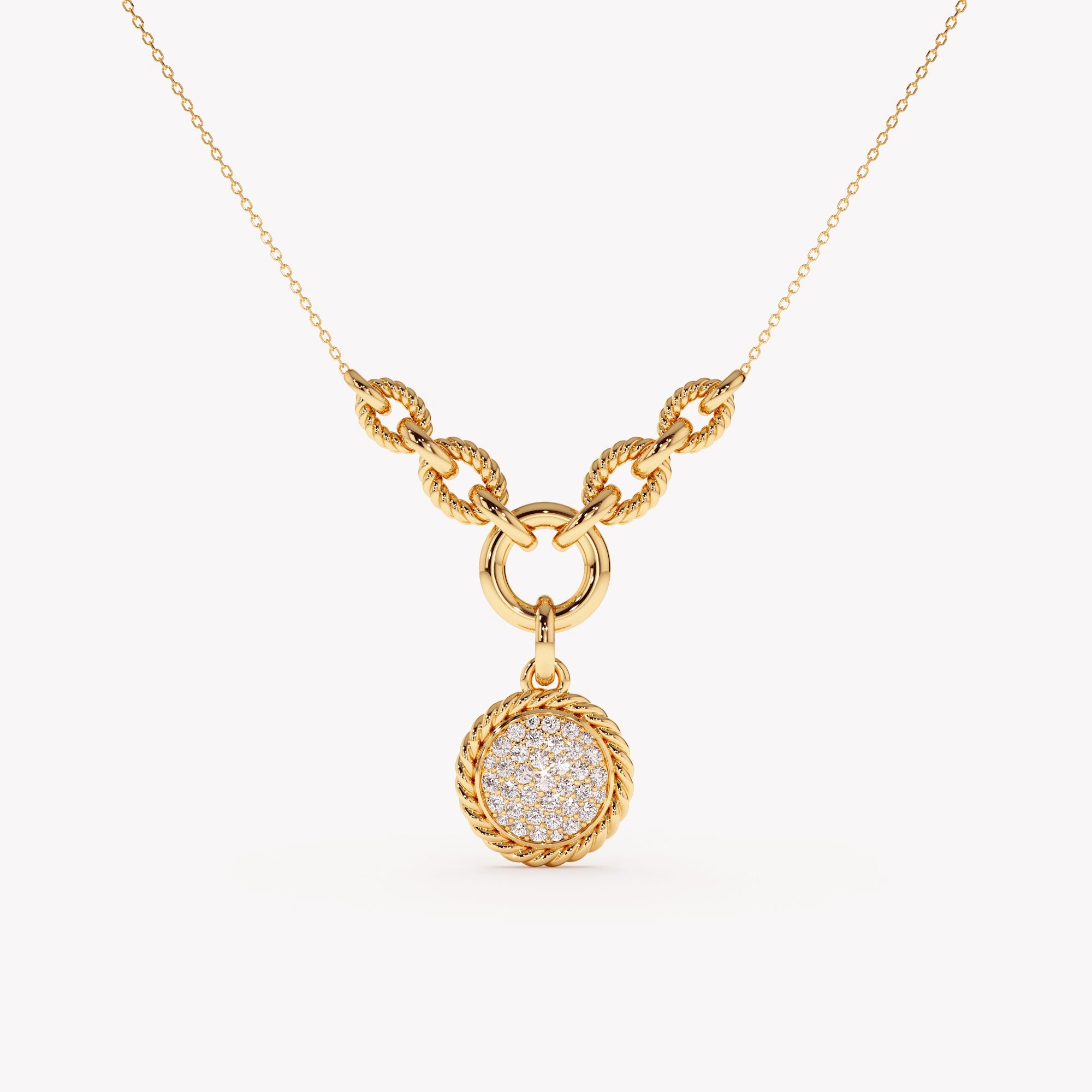 Sleek Twist Diamond Pendant Necklace