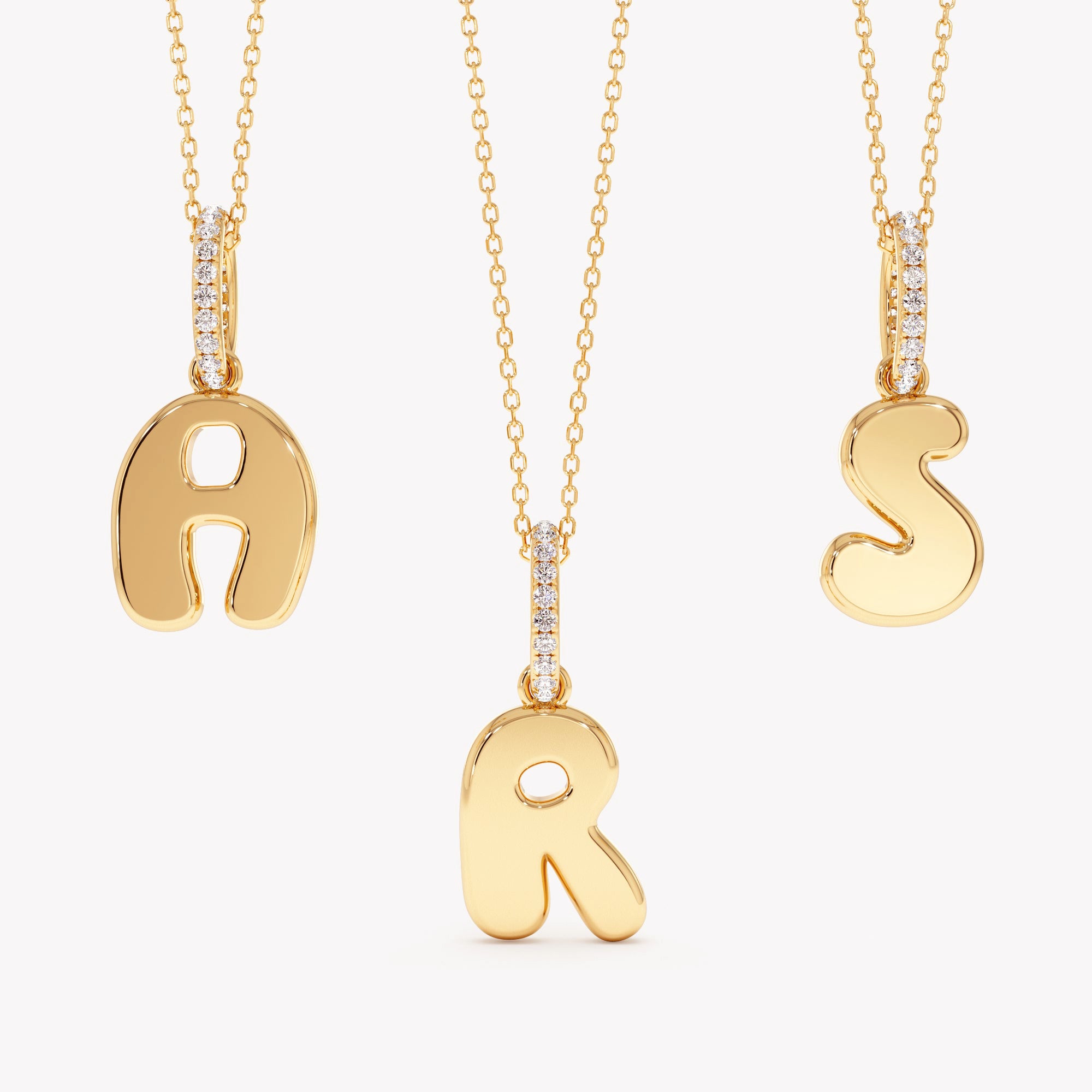 Balloon Letter Initial Necklace