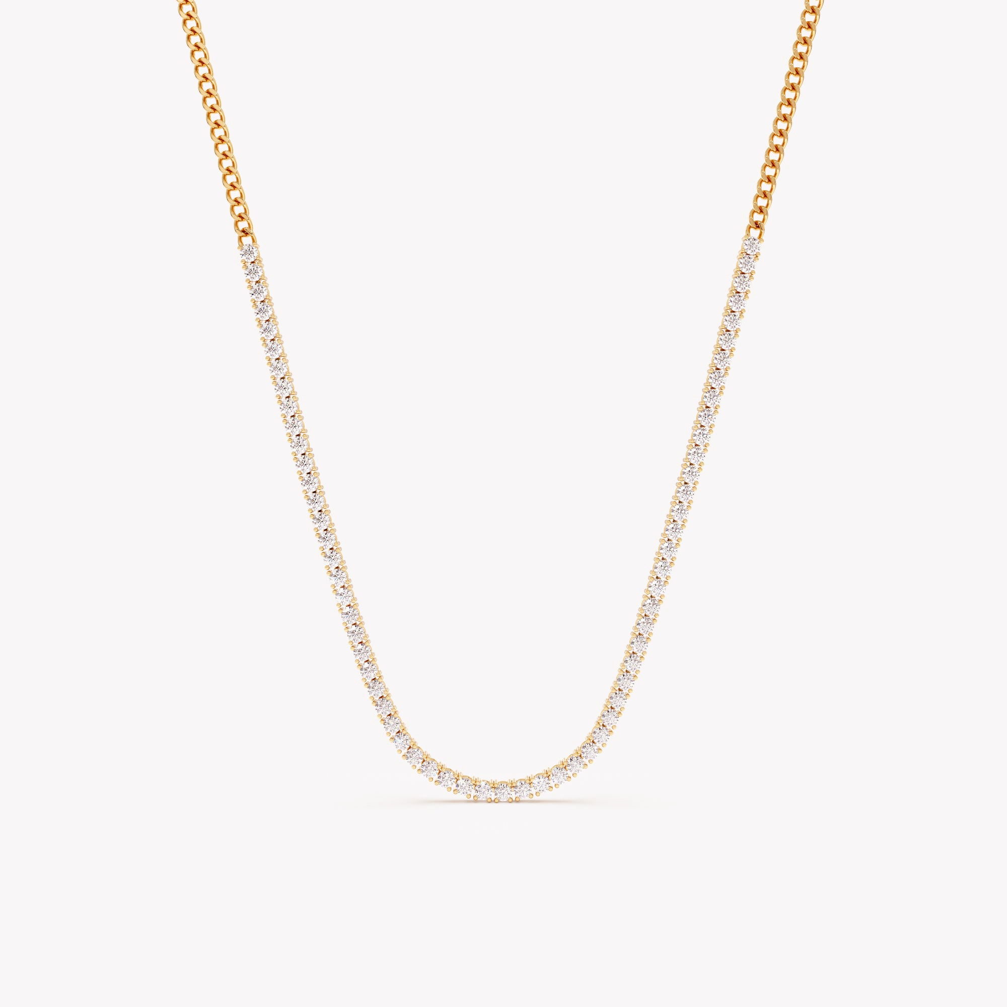 Eternity Tennis Cuban Necklace
