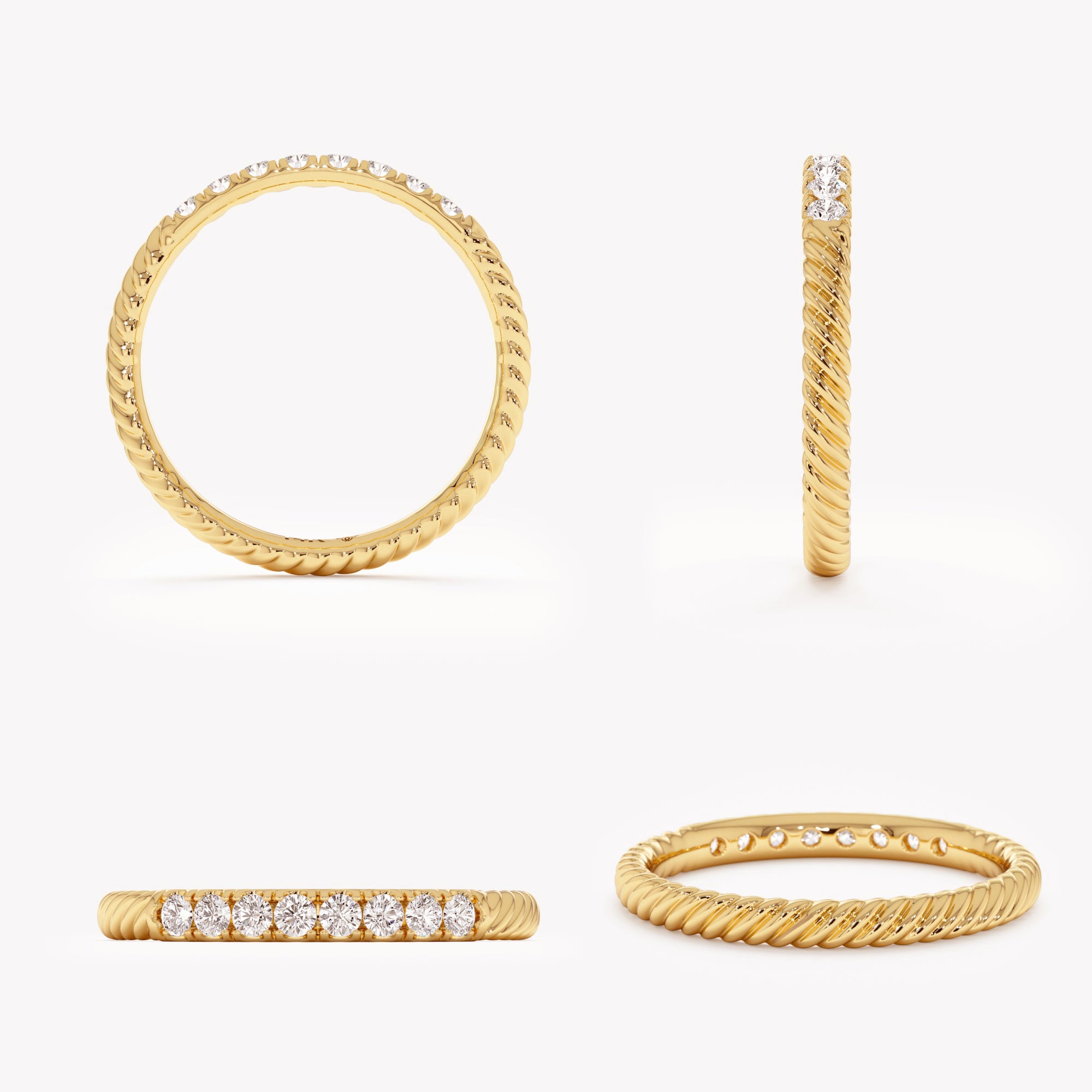 Rope Detail Sparkle Ring