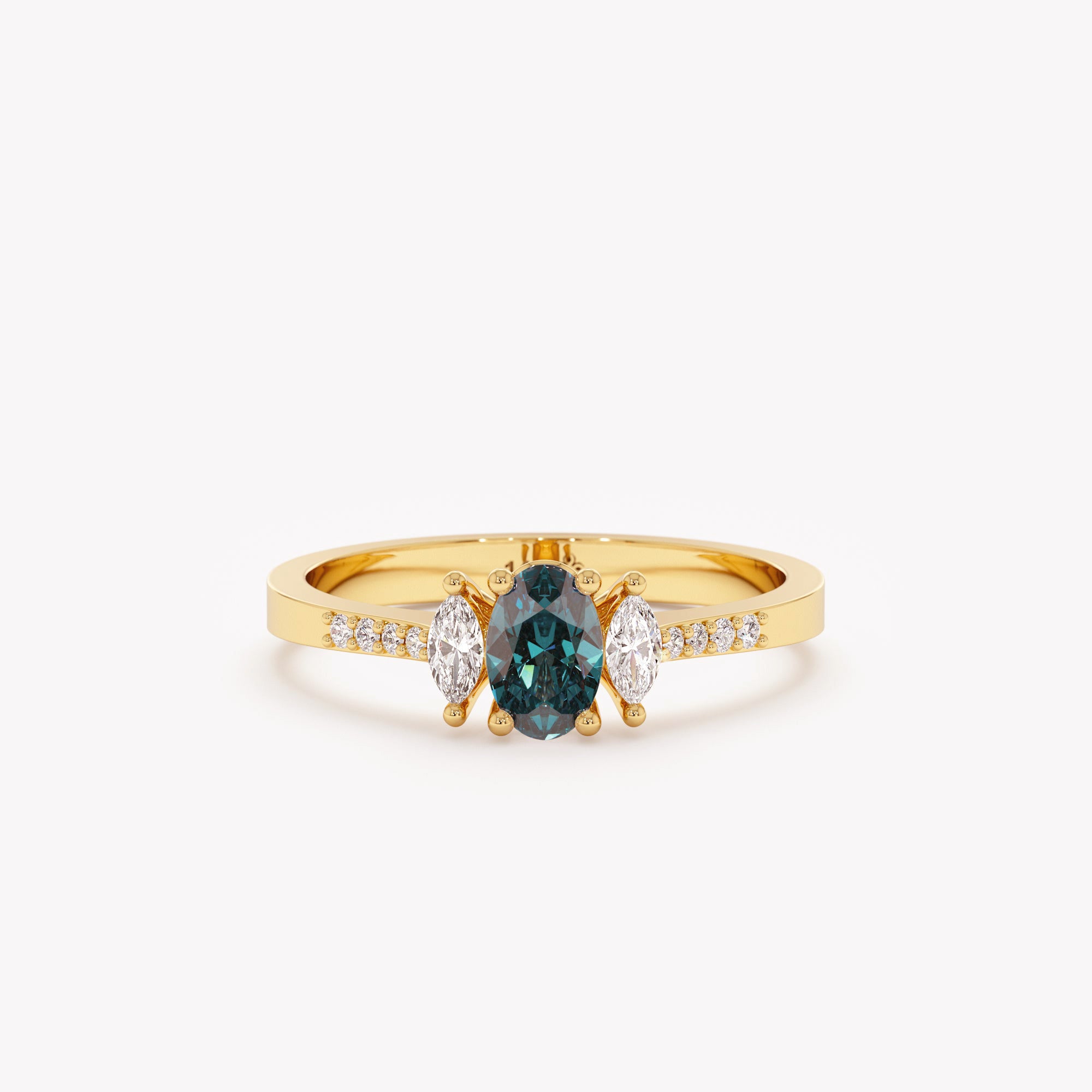 Elegant Teal Sapphire Ring