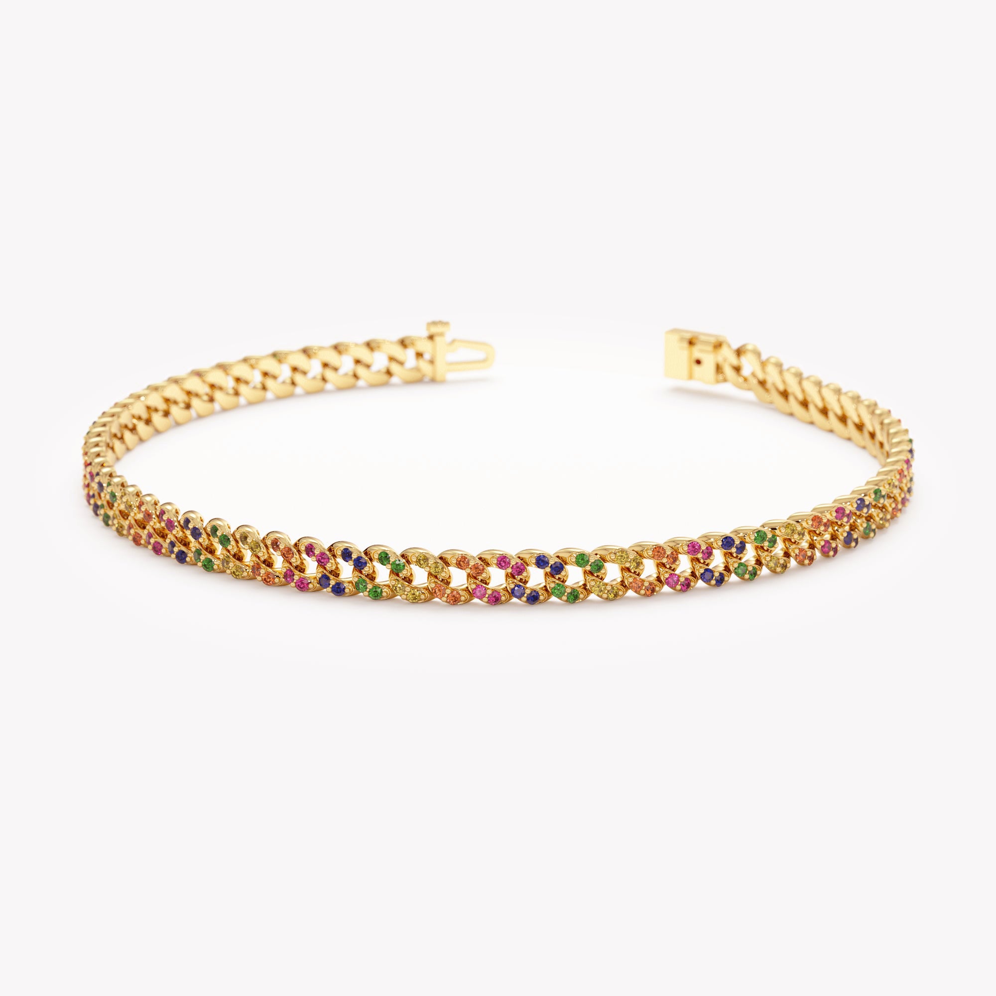 Multicolor Cuban Link Bracelet