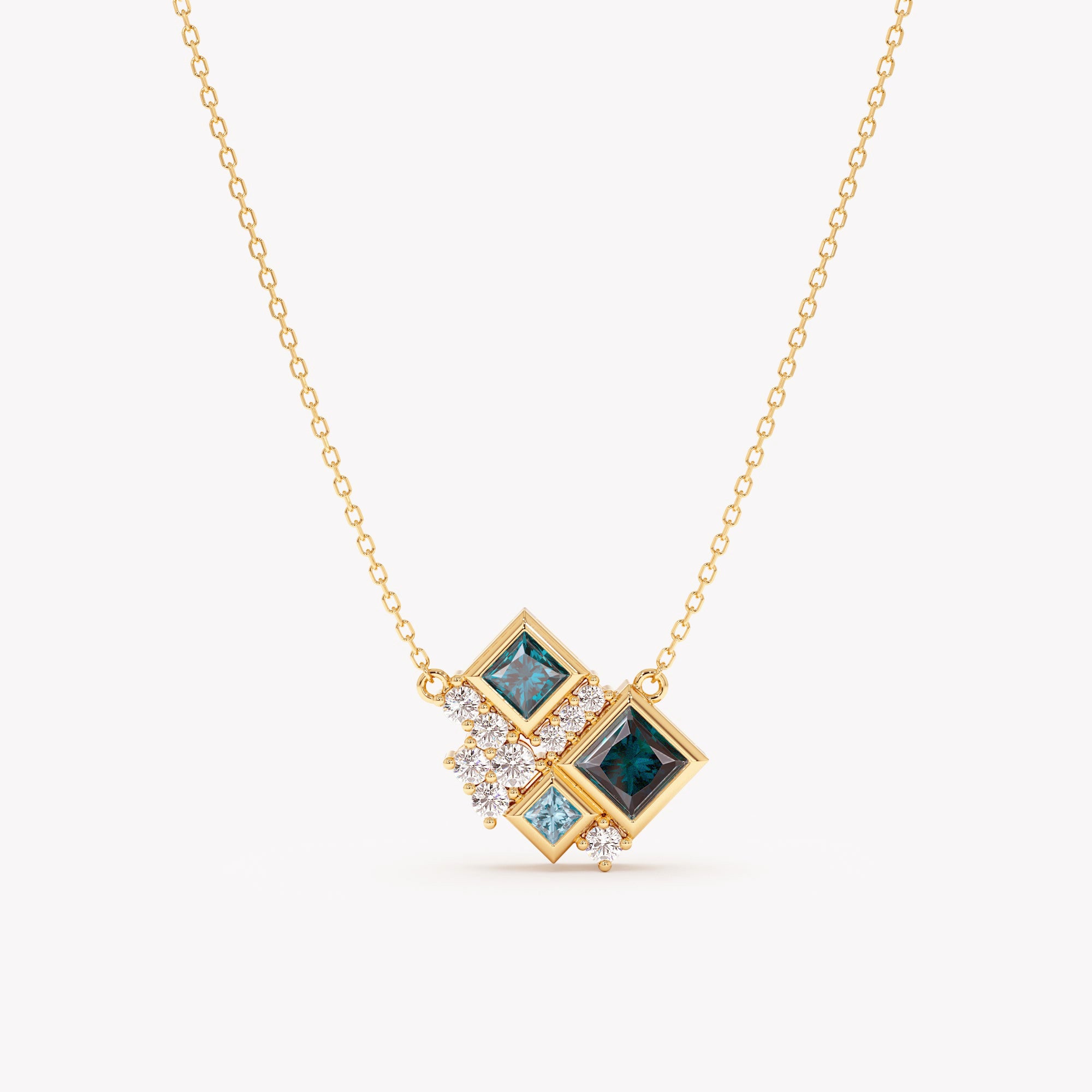 Blue Topaz Bloom Necklace