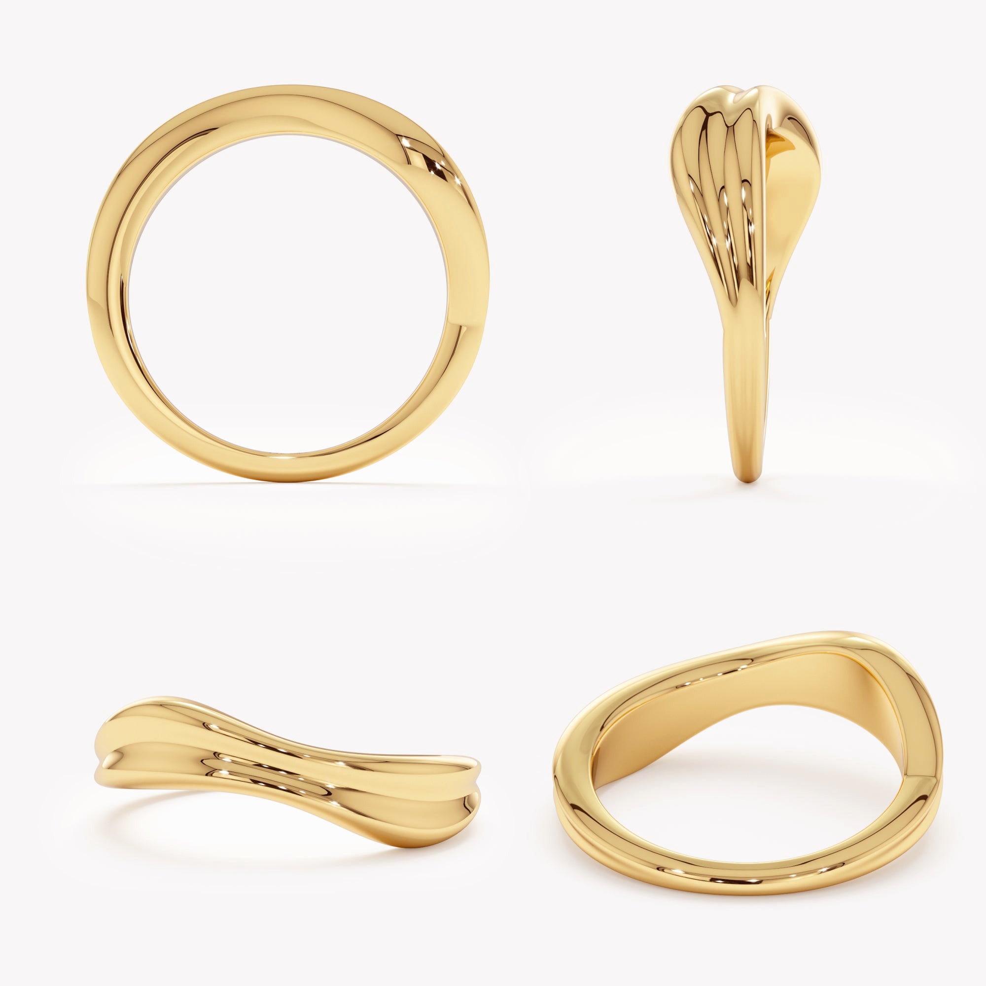 Whispering Spiral Ring Set