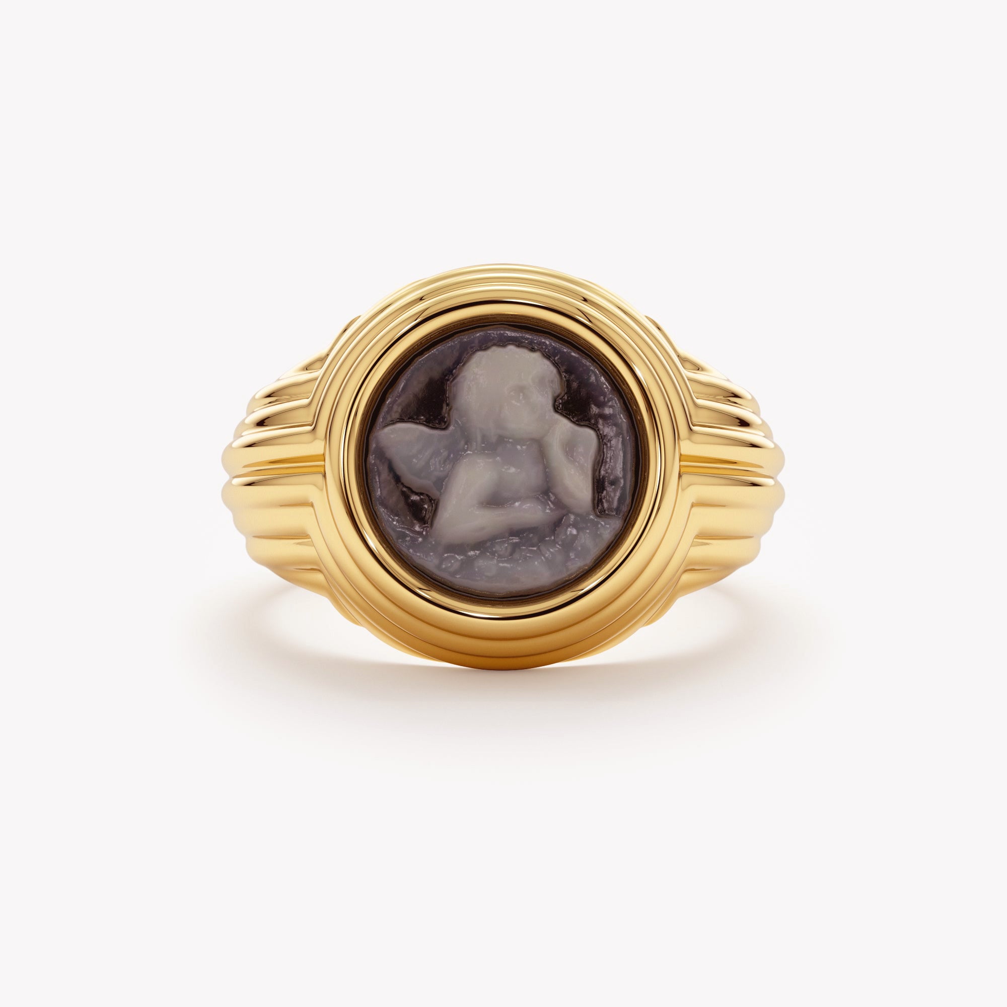 Oceanic Agate Signet Ring