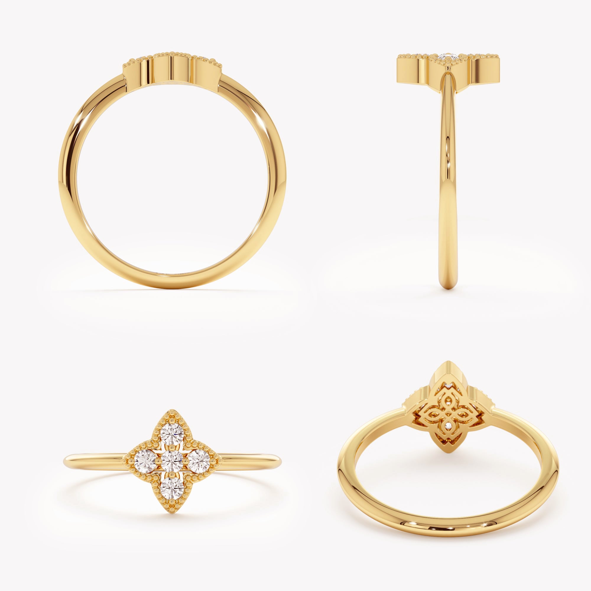 Lucky Clover Diamond Ring