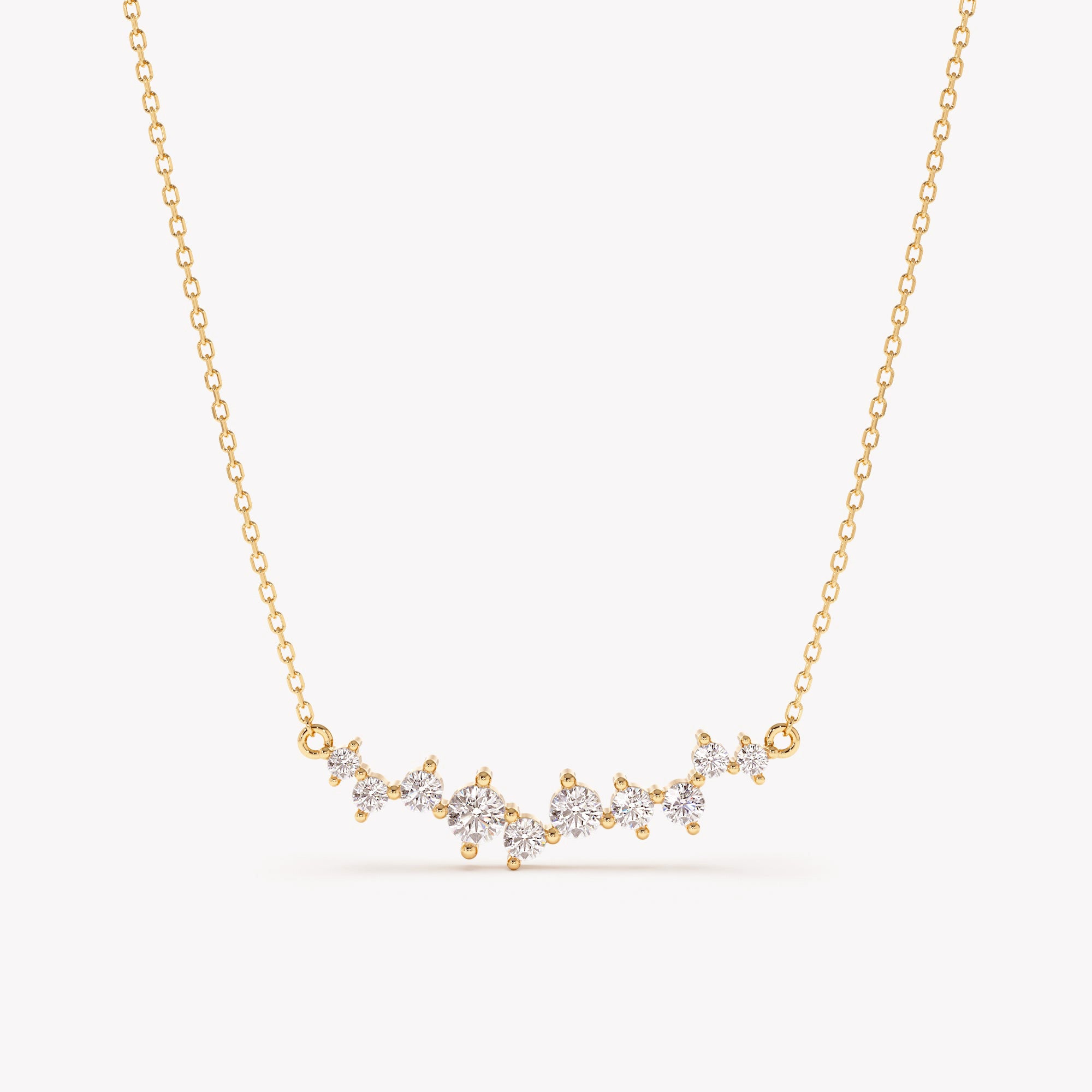 Diamond Sparkling Halo Cluster Necklace