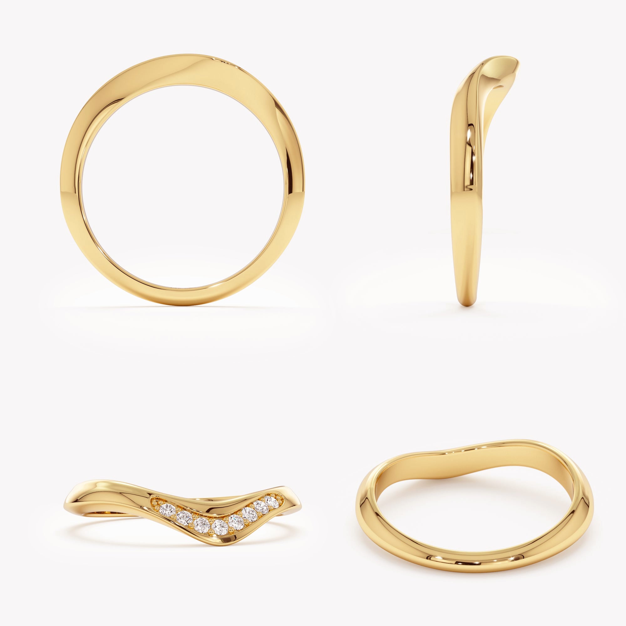 Modern Chevron Round Ring