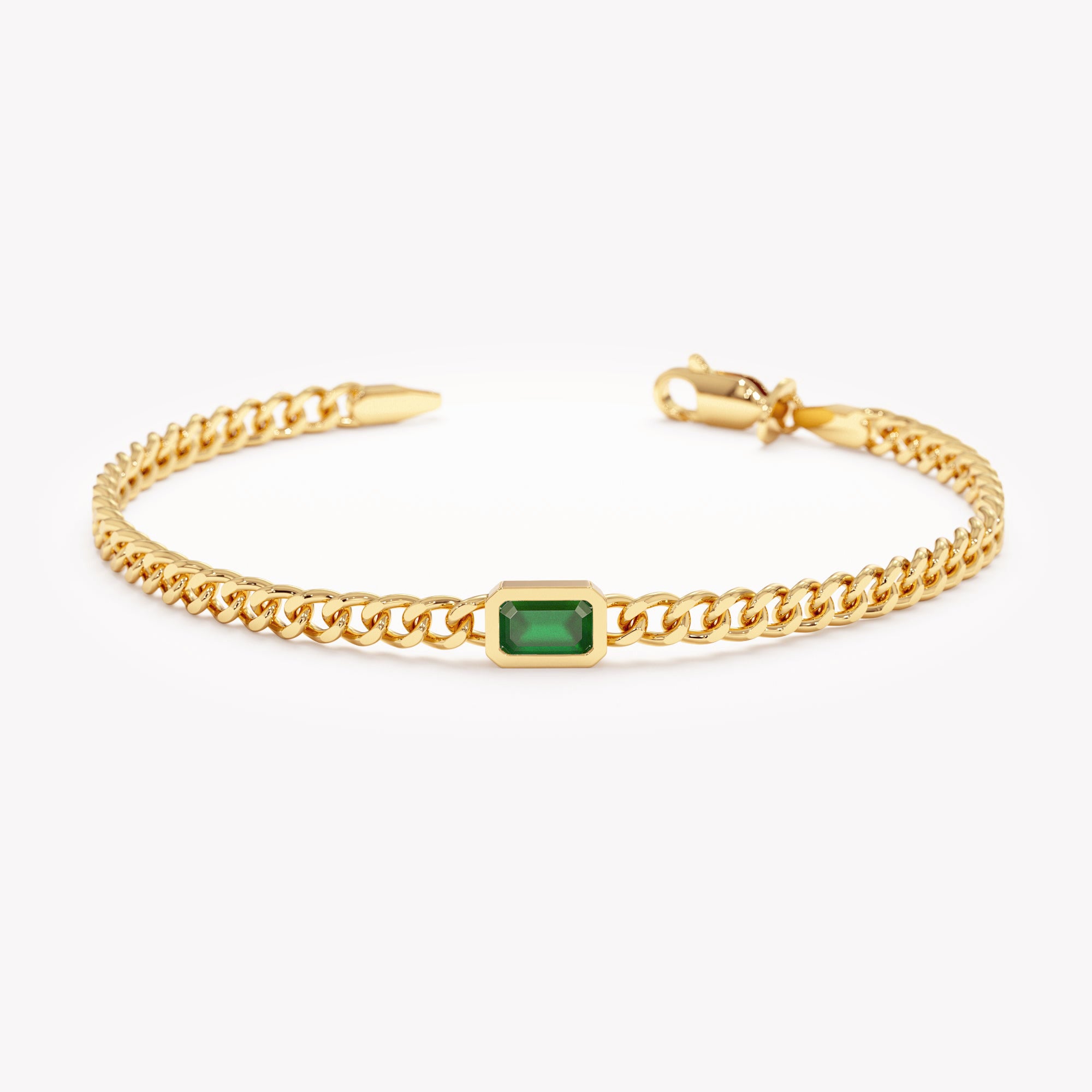 Luxe Green Cuban Bracelet
