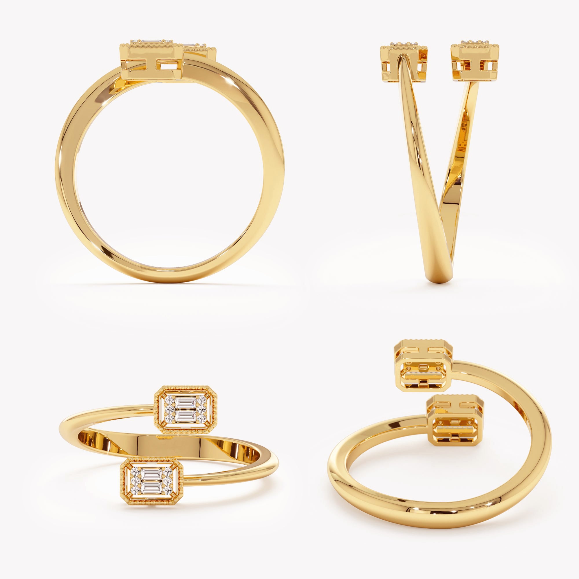 Dazzling Wrap Baguette Ring