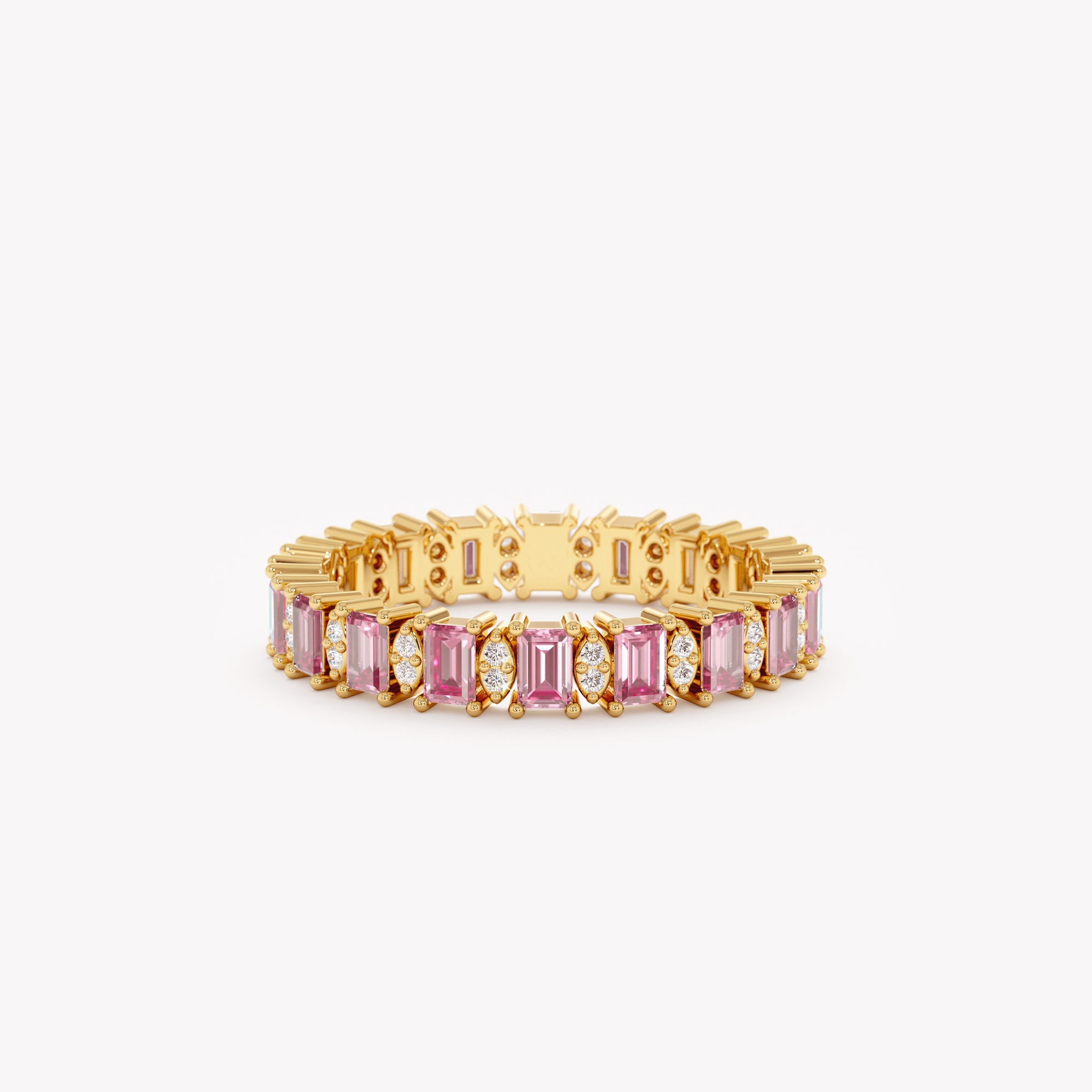 Baguette Pink Sapphire Forever Ring