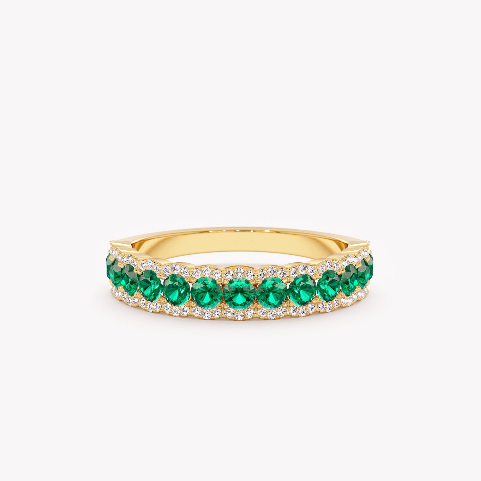 Radiant Emerald Eternity Ring