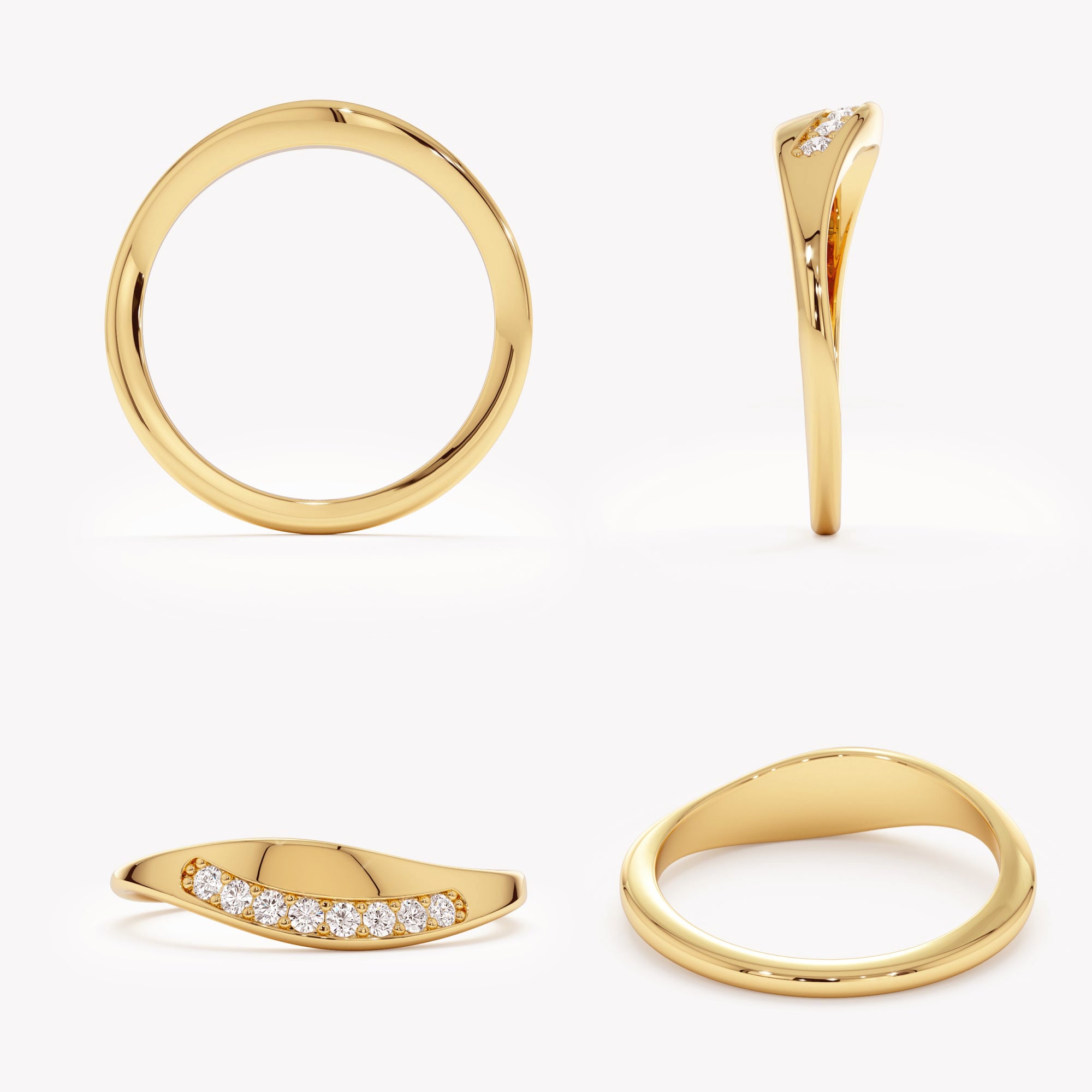Whispering Spiral Ring Set