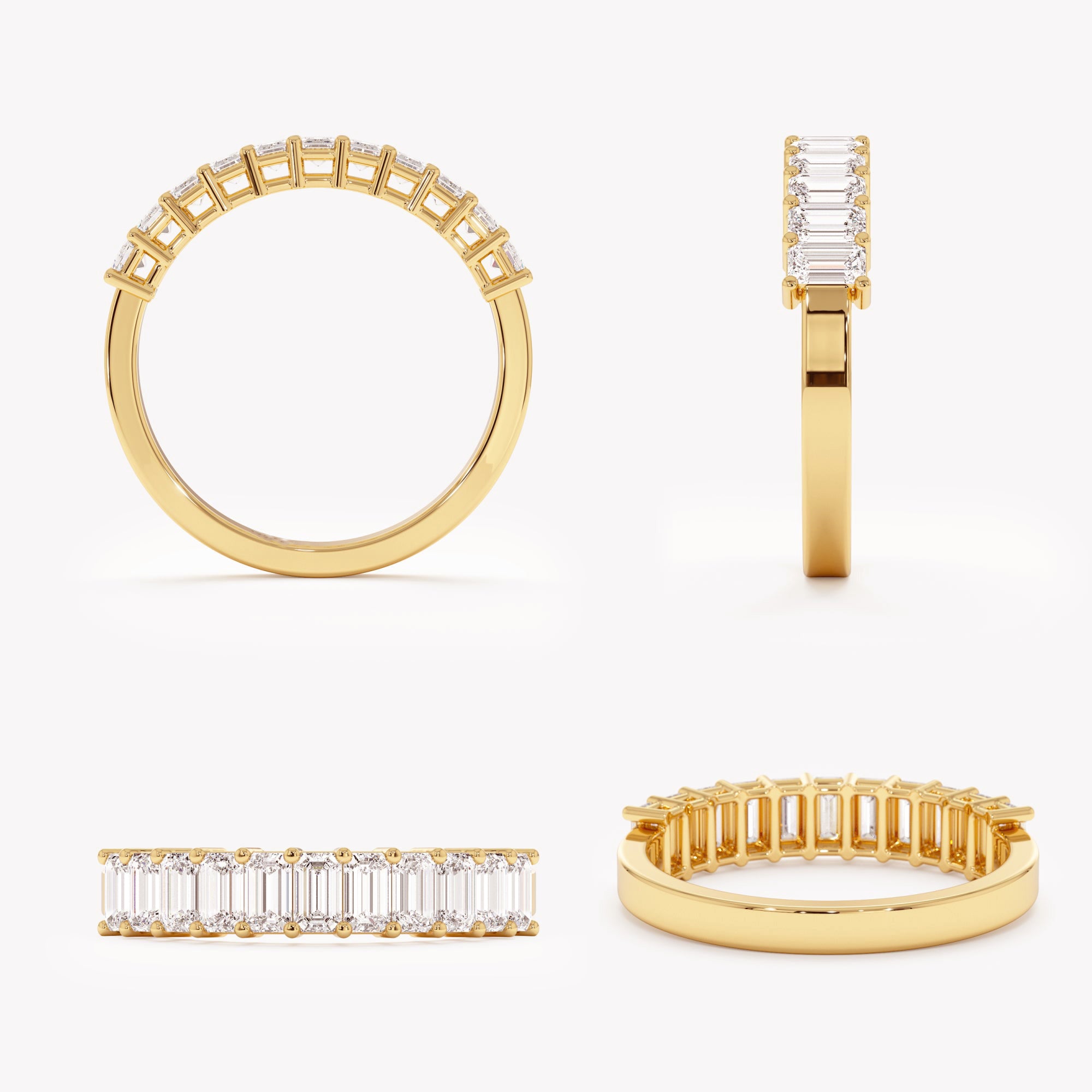 Sparkling Half Eternity Baguette Ring