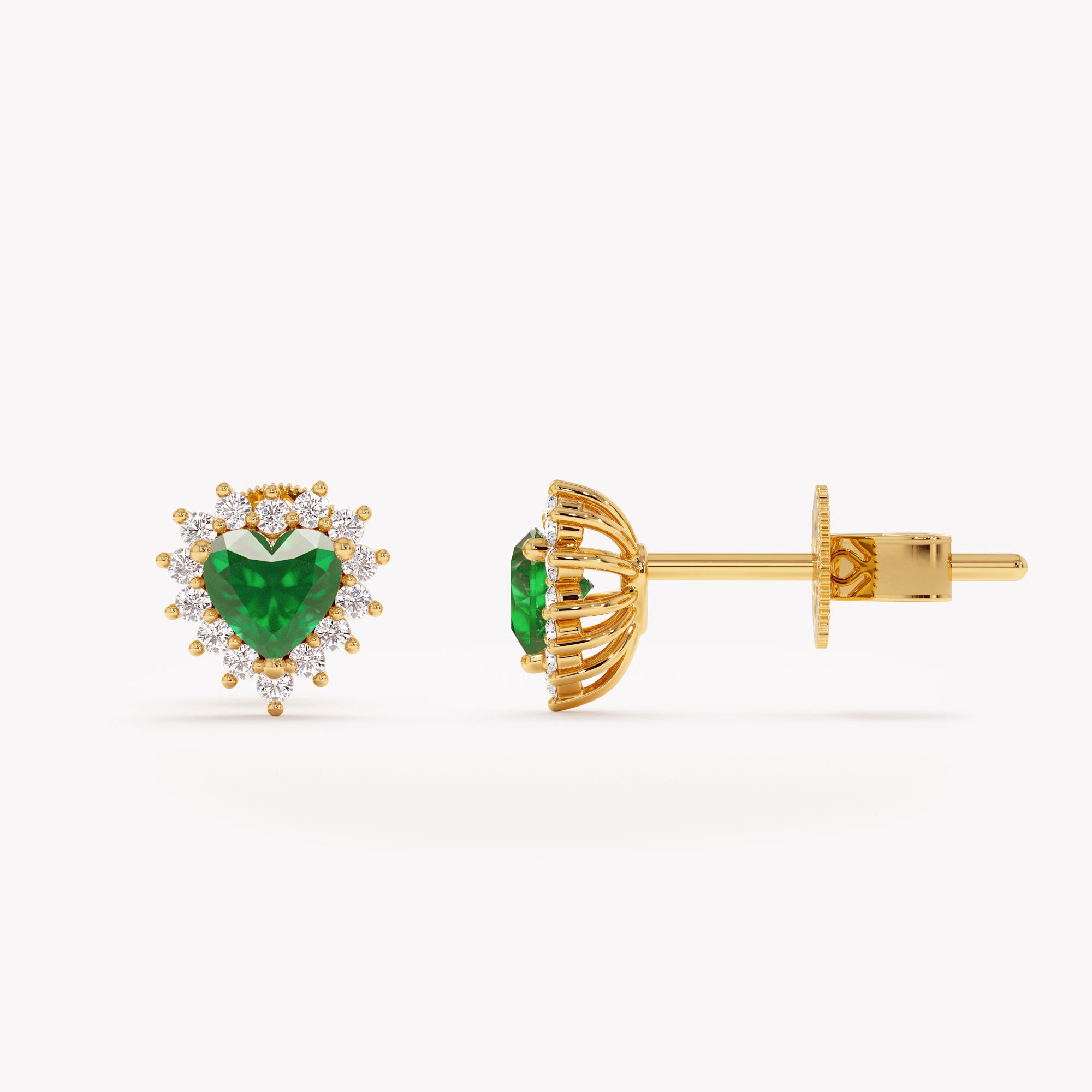 Heart of Emerald Stud Earrings