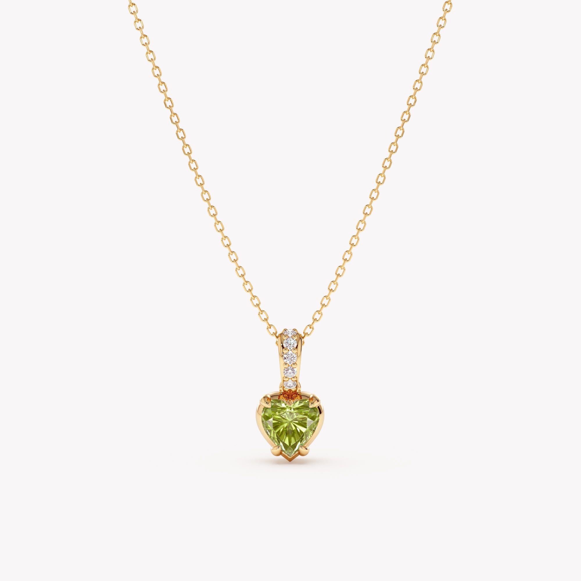 Peridot Heart Glow Necklace