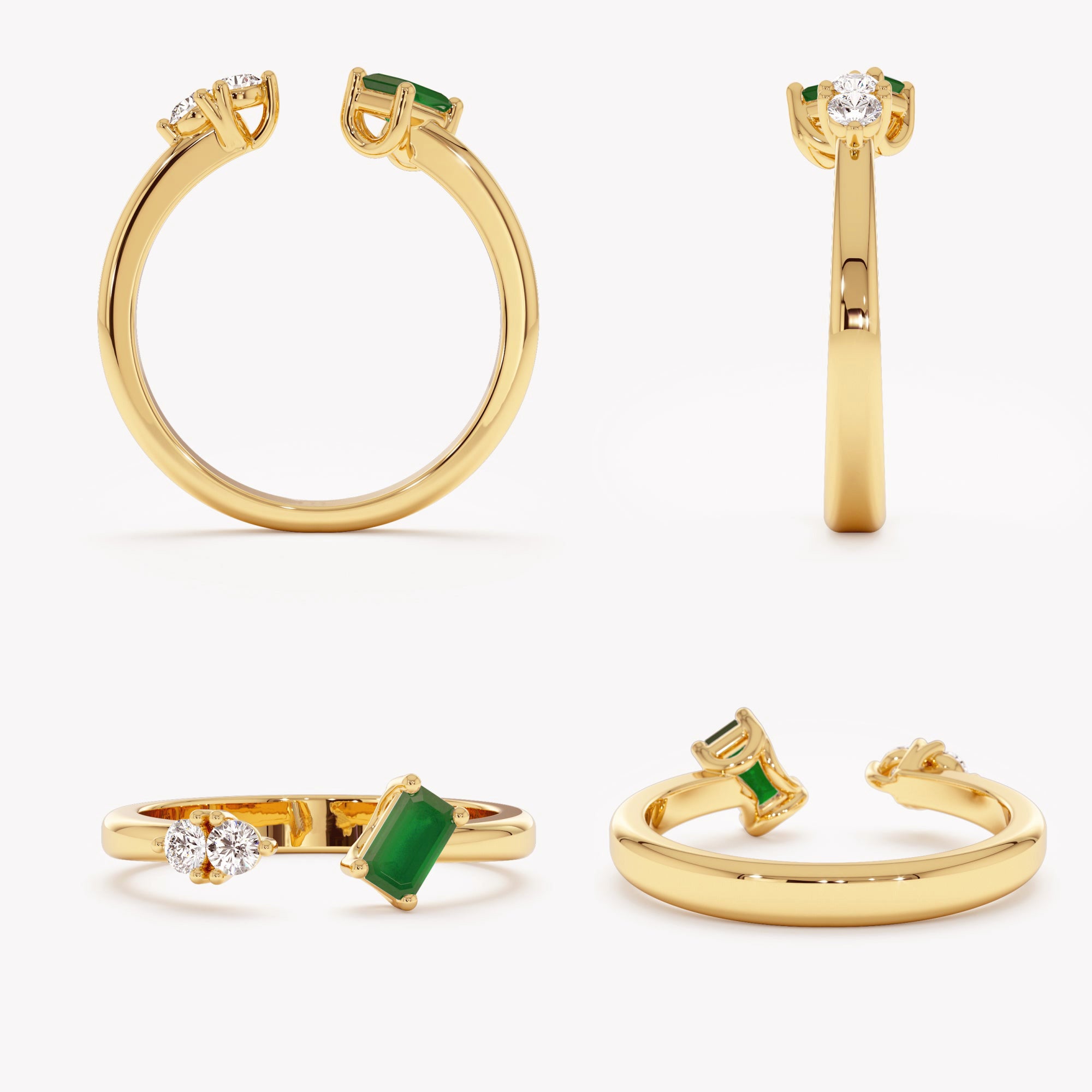 Emerald Ray Open Ring