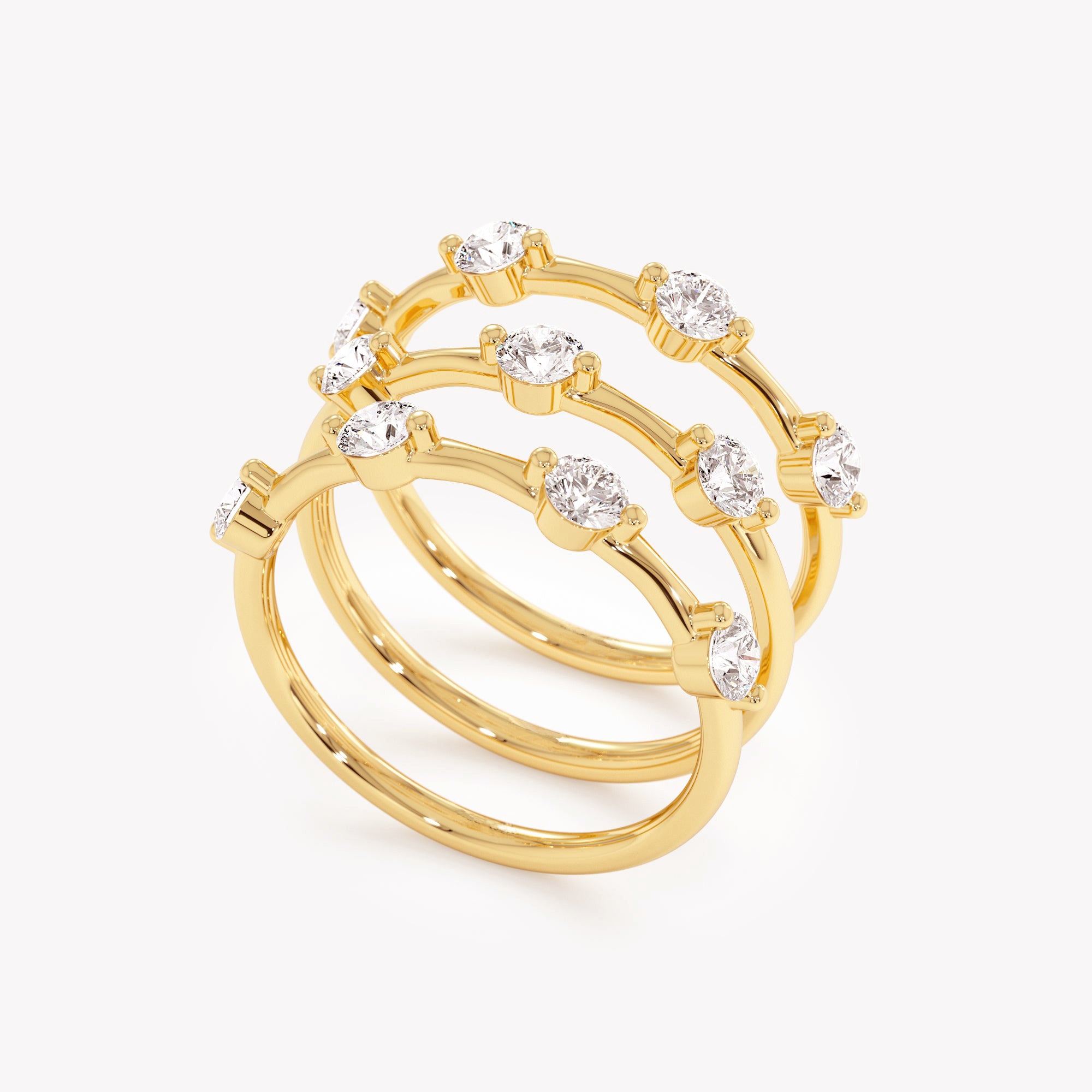 Trinity Diamond Station Ring Set