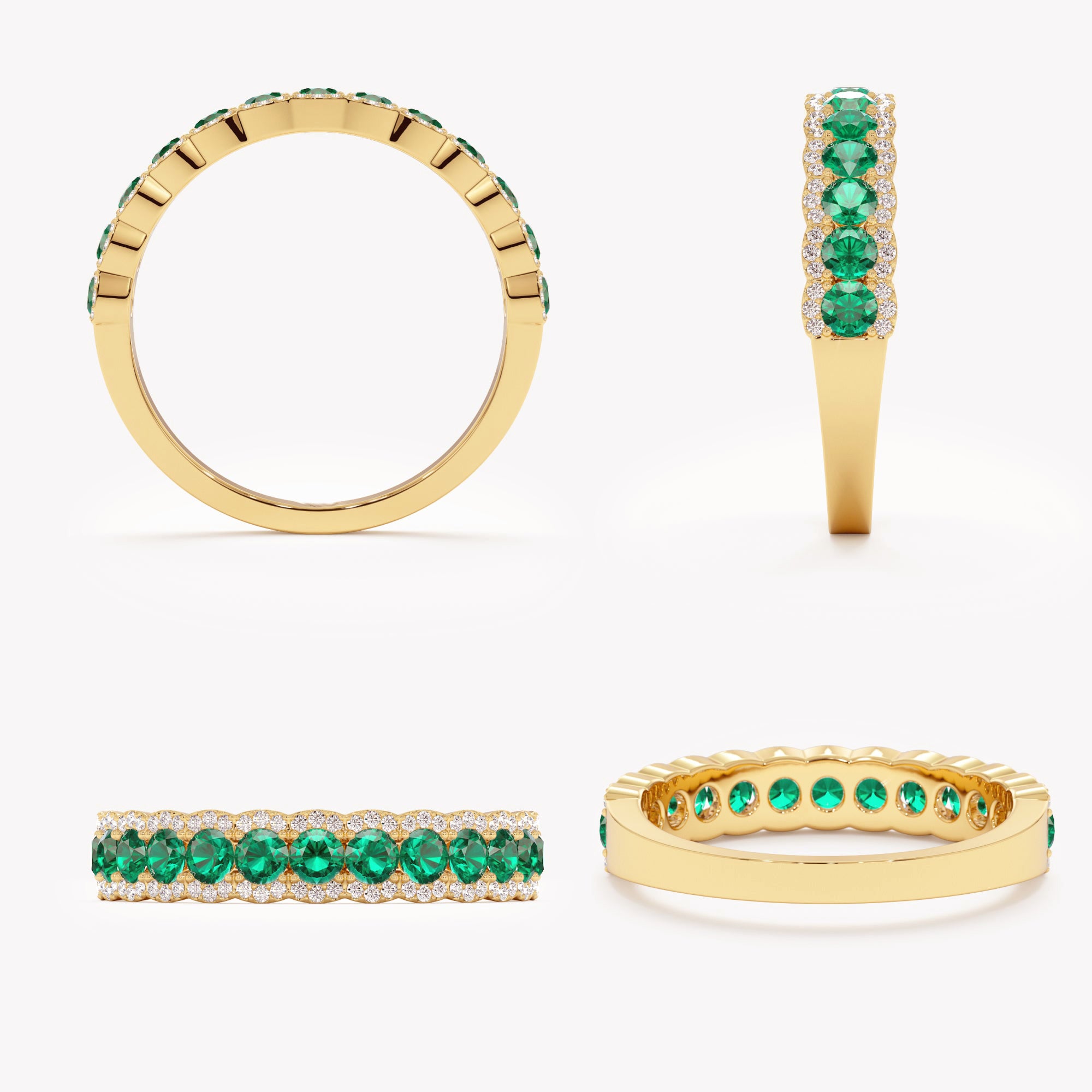 Radiant Emerald Eternity Ring