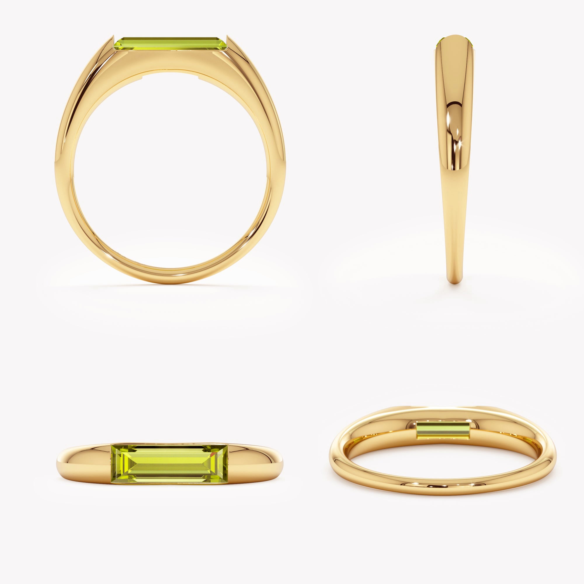 Peridot Baguette Statement Ring