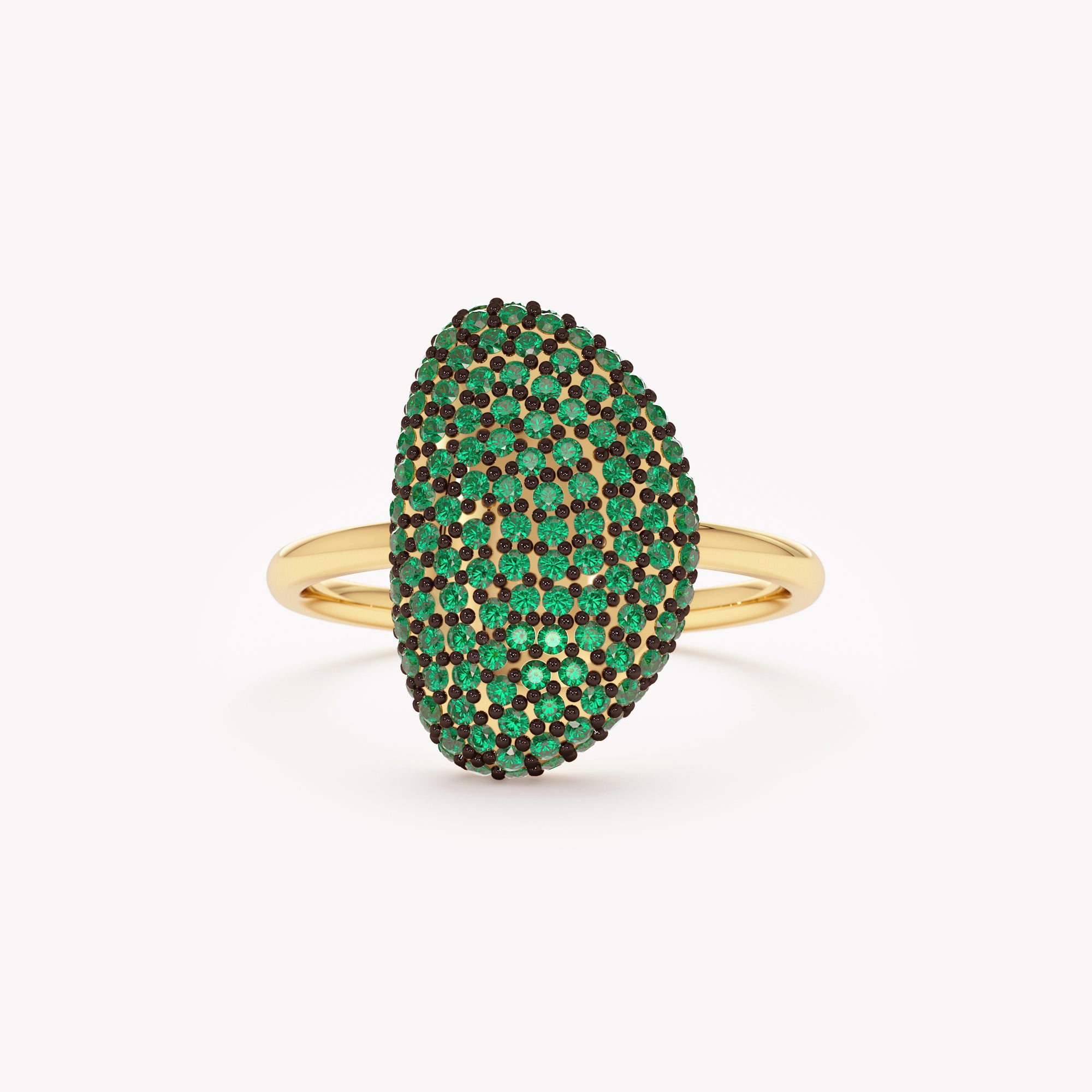 Radiant Pave Emerald Ring