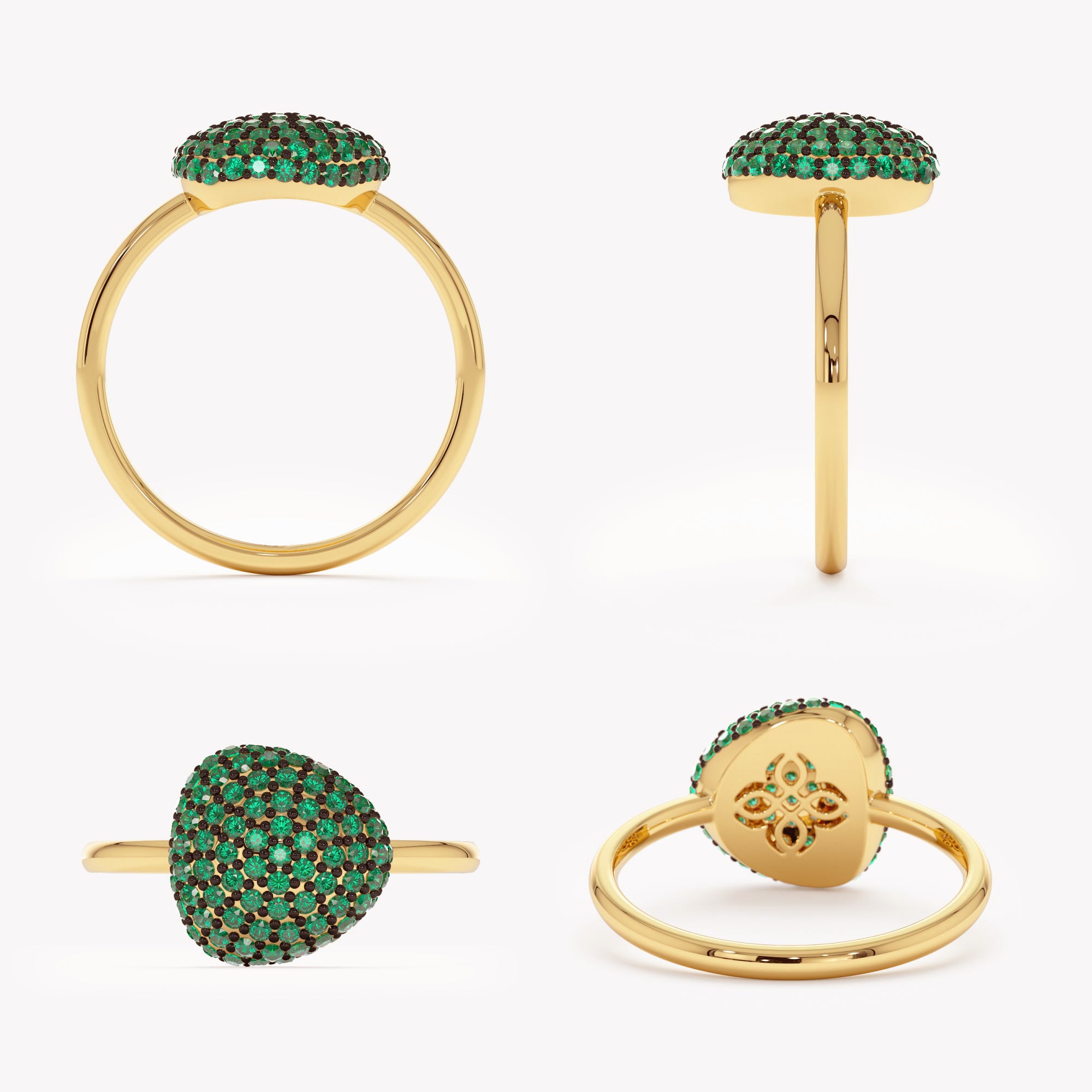 Emerald Fusion Pave Ring