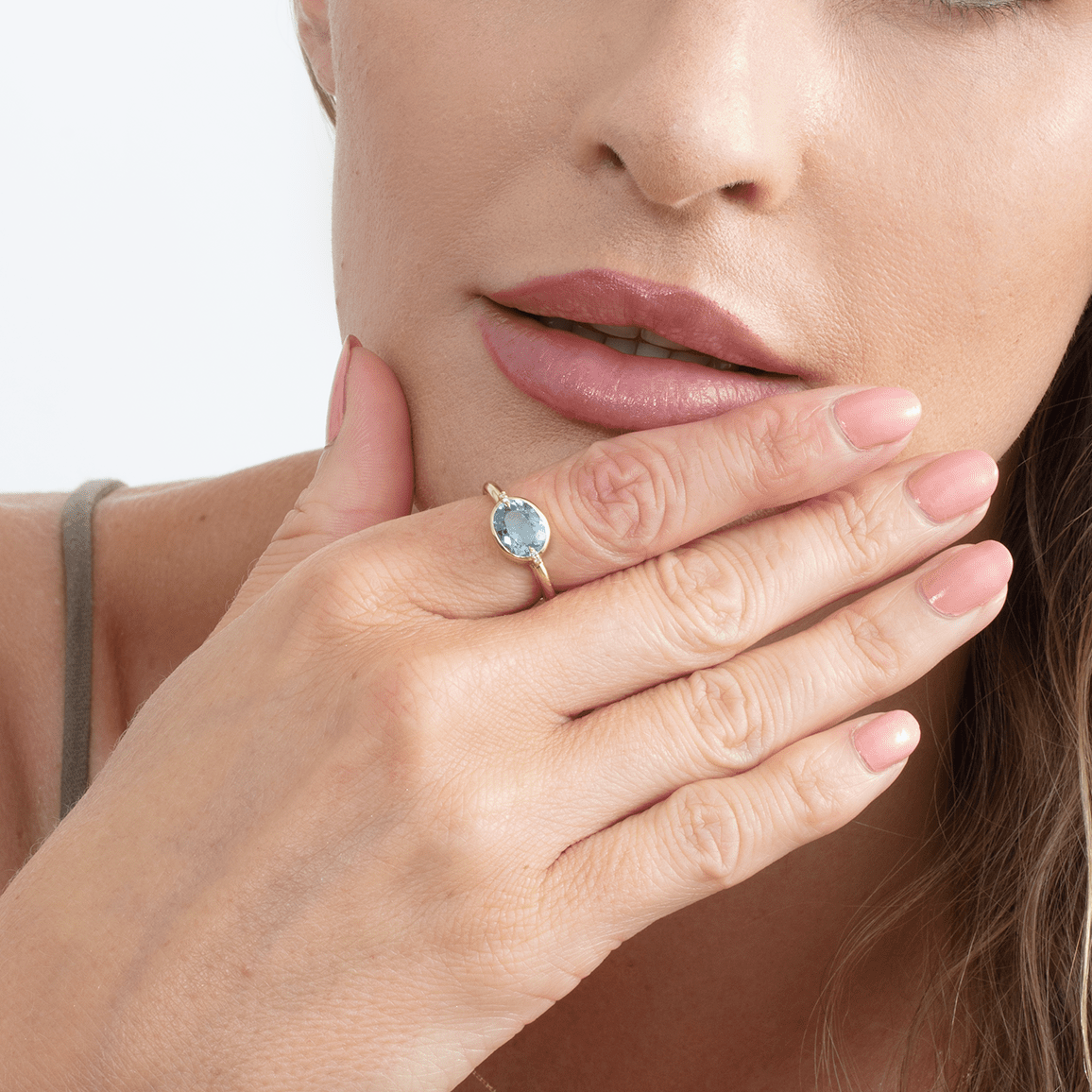 Aqua Radiance Claw Ring