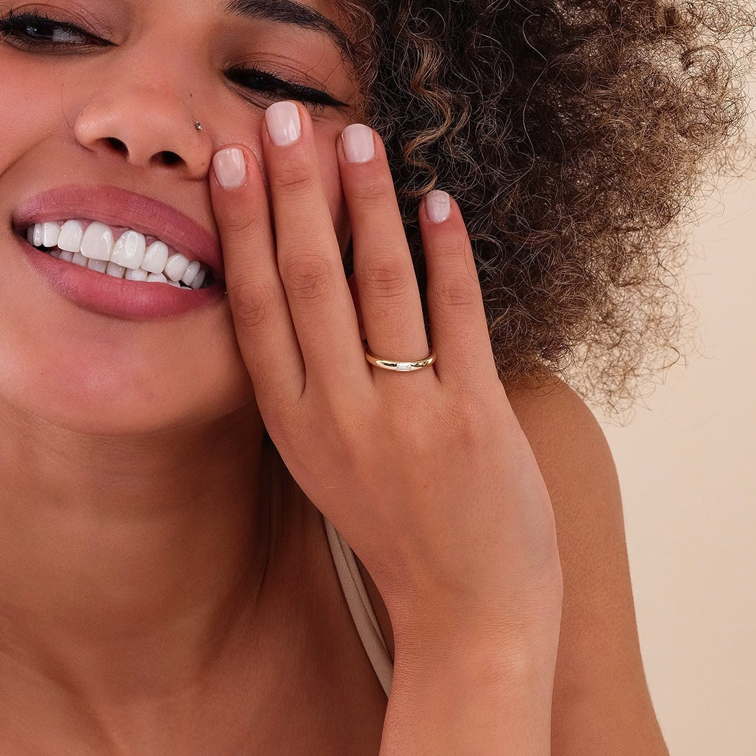 Shimmer Baguette Dome Ring