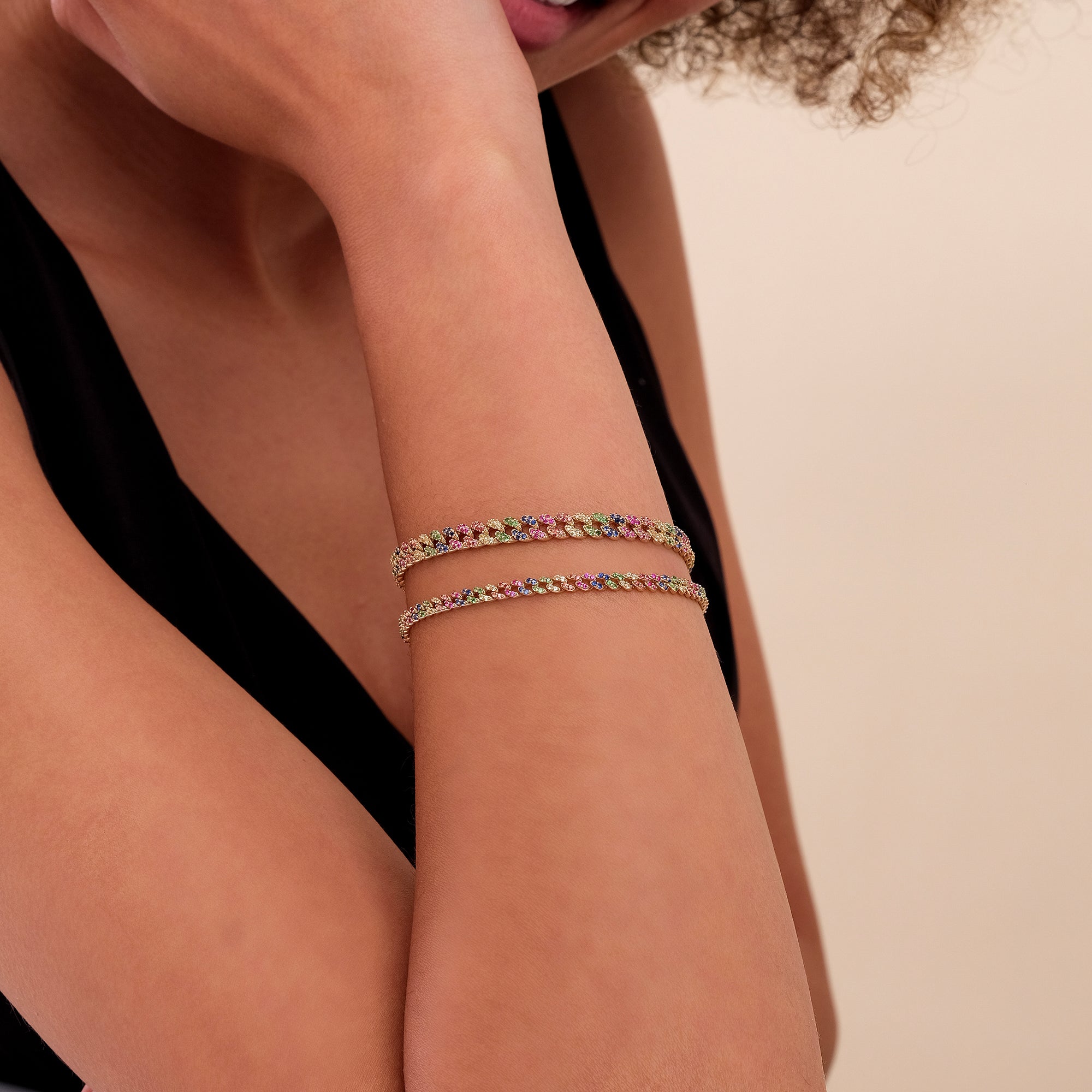 Multicolor Cuban Link Bracelet