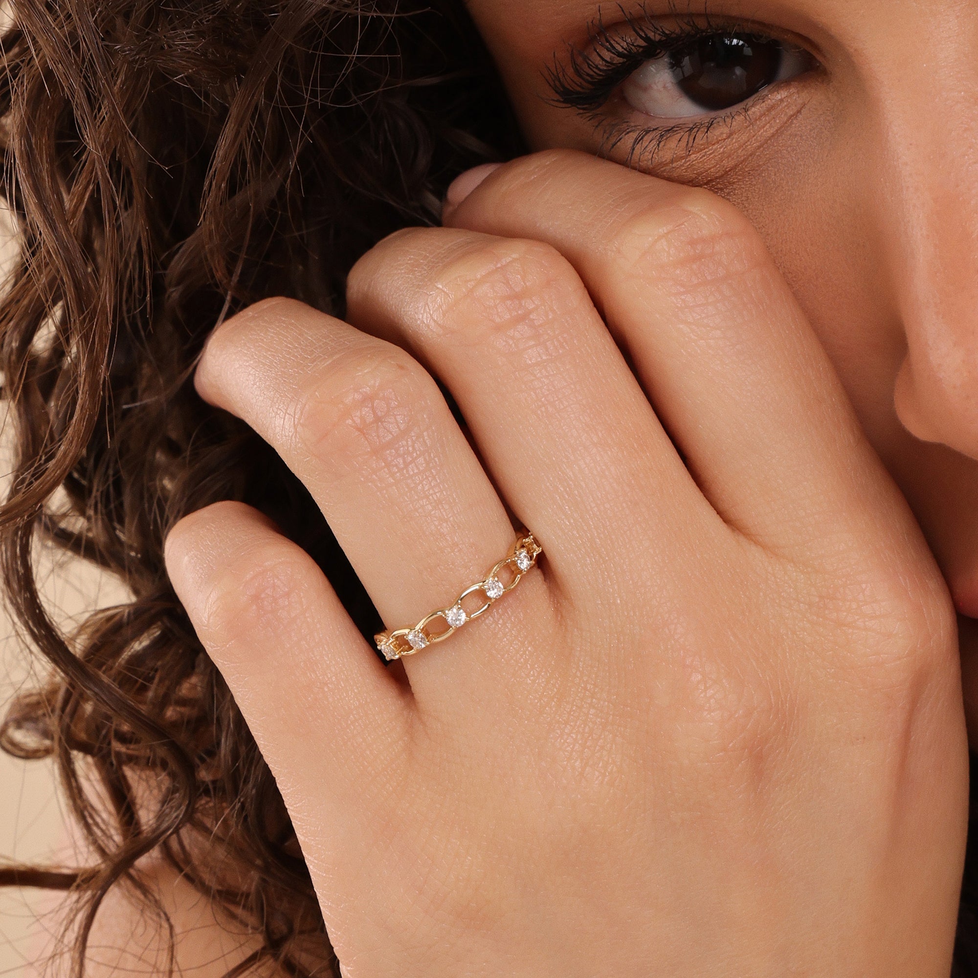 Chain Half Eternity Ring