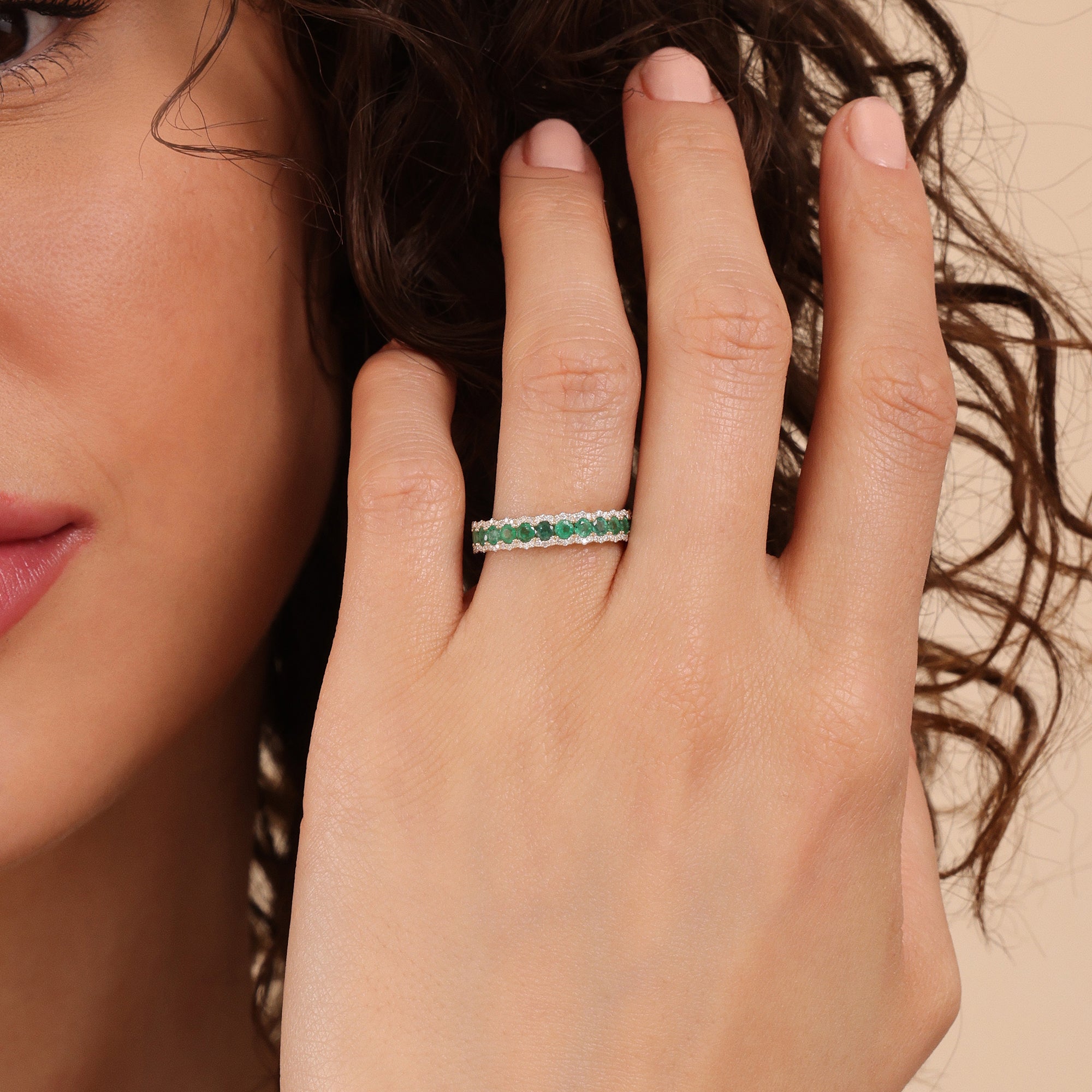 Radiant Emerald Eternity Ring