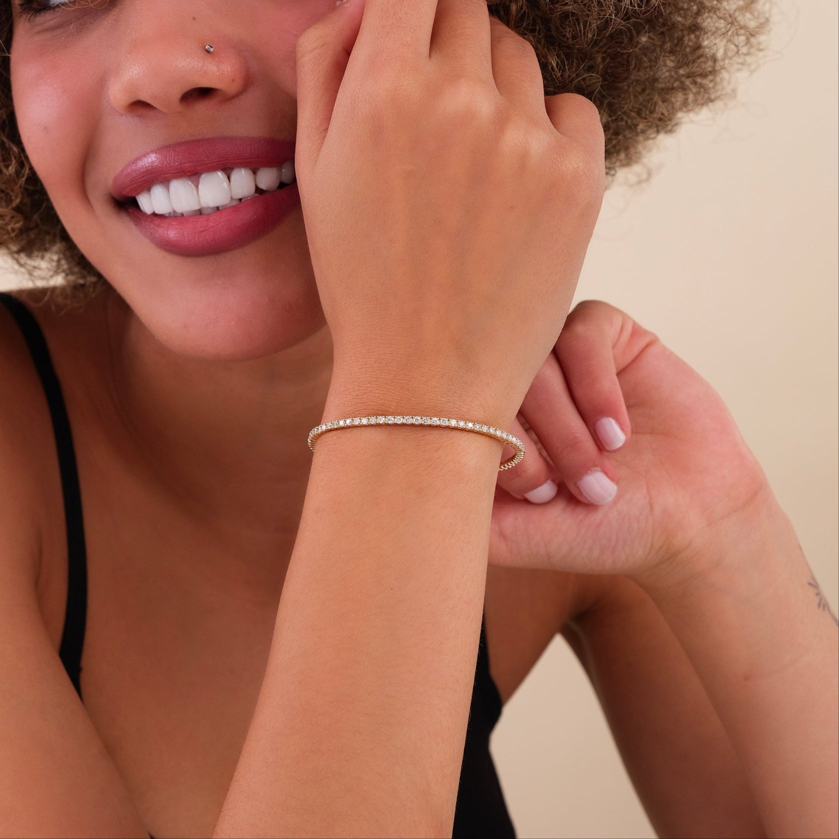 Minimalist Beaded Half Eternity Bracelet