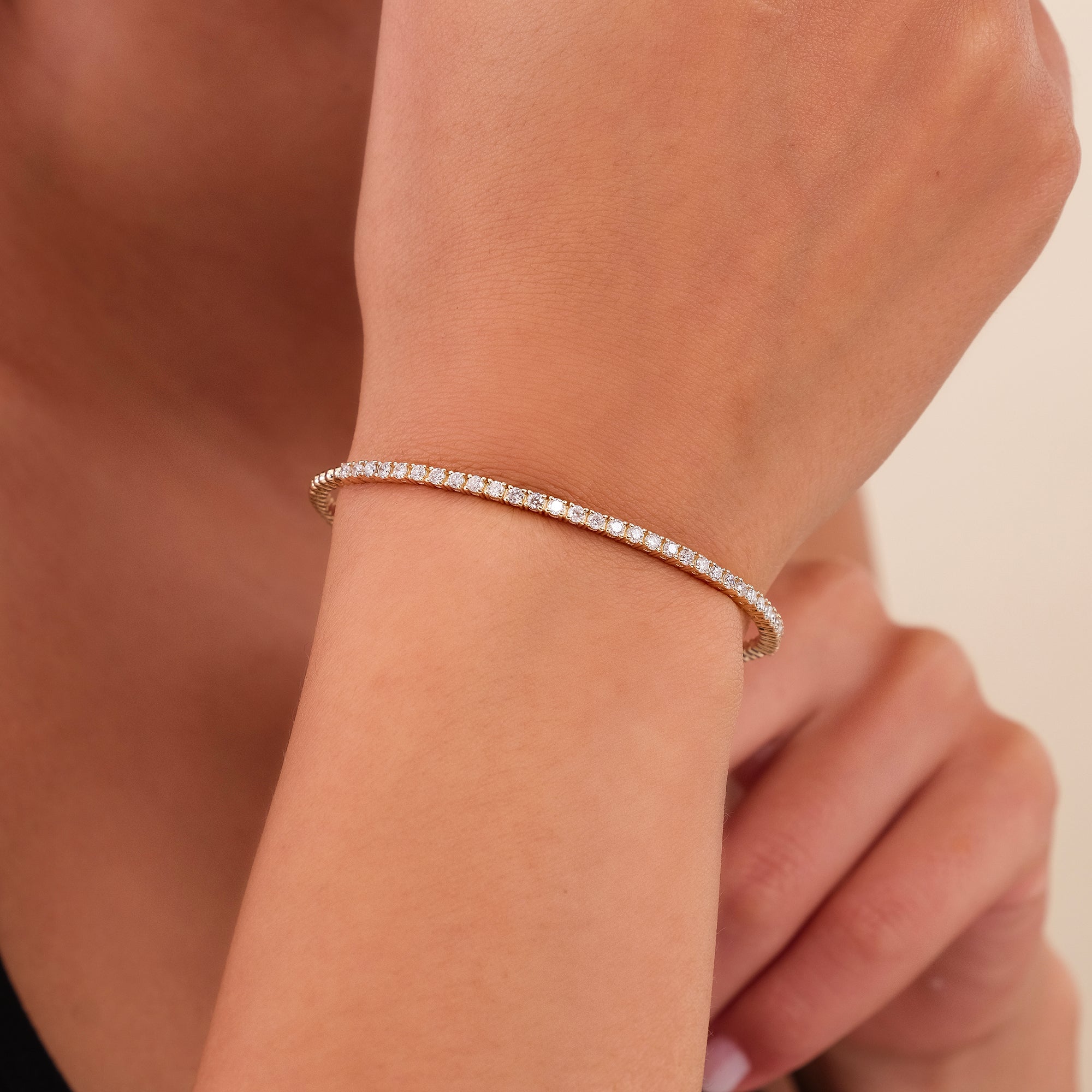 Minimalist Beaded Half Eternity Bracelet