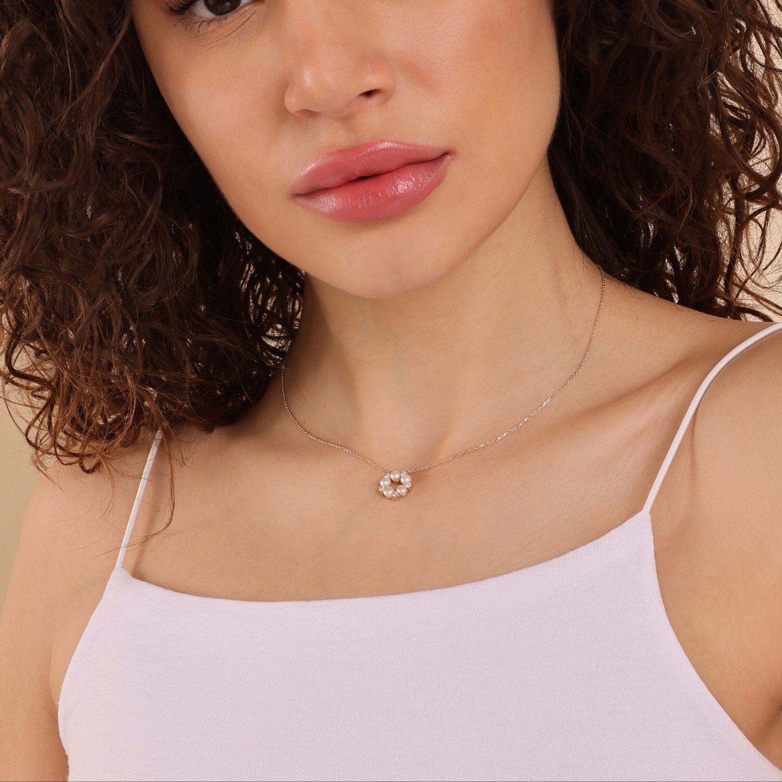 Diamond Sparkling Pearl Pendant Necklace