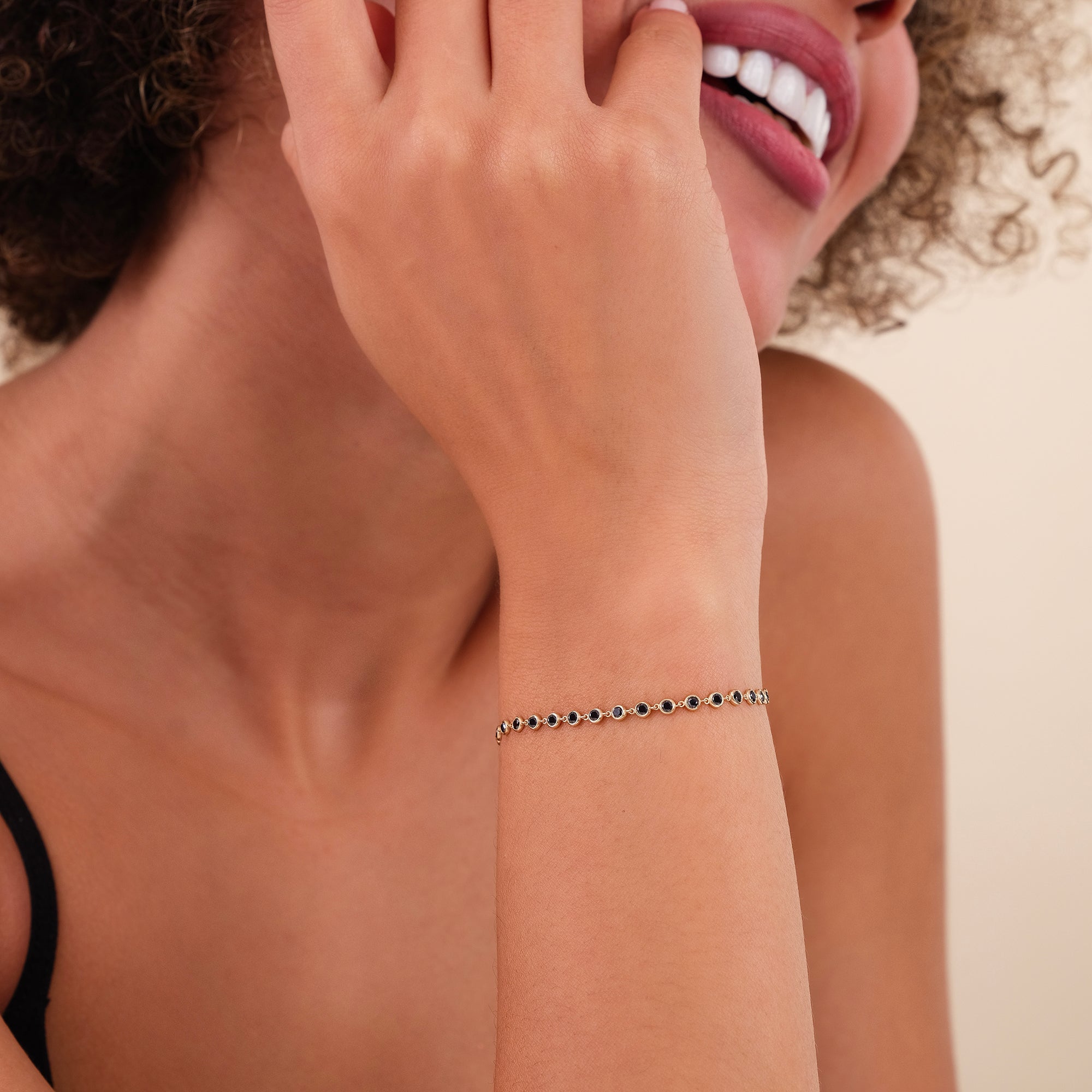 Obsidian Elegance Tennis Bracelet