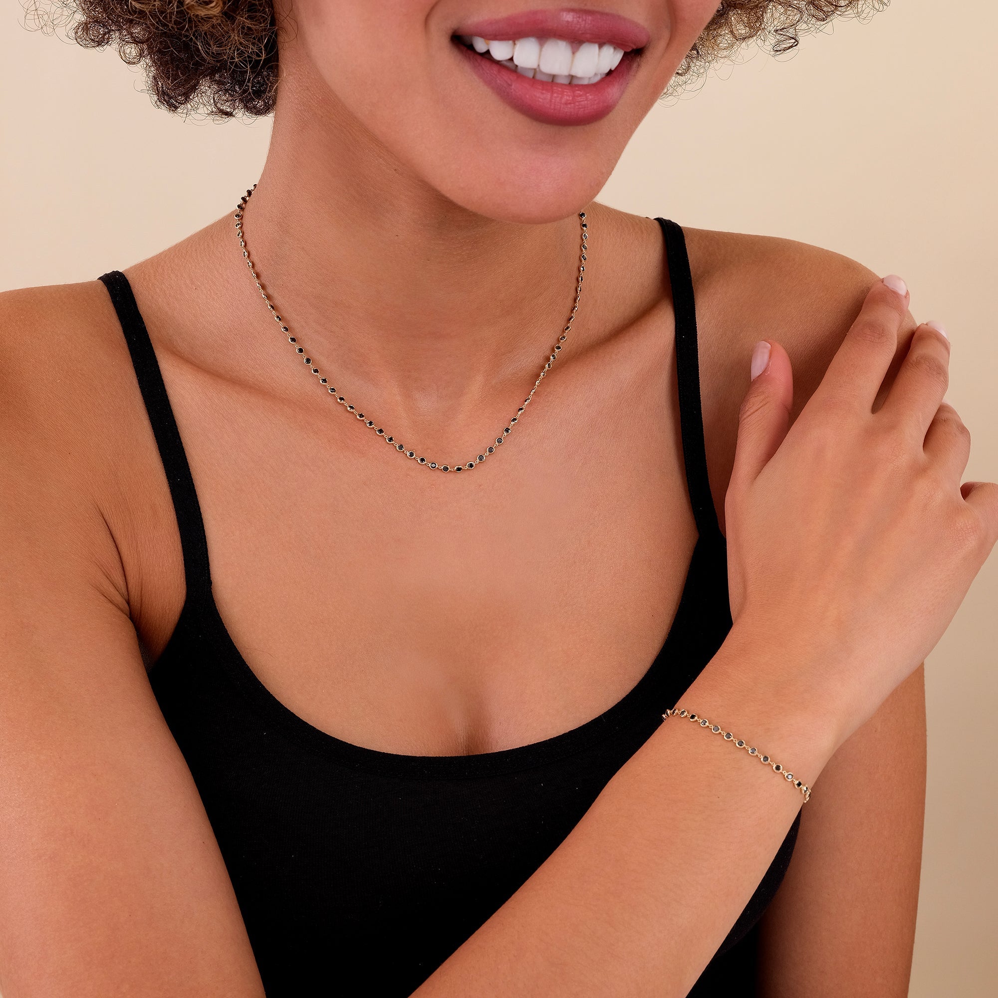 Onyx Luxe Tennis Necklace