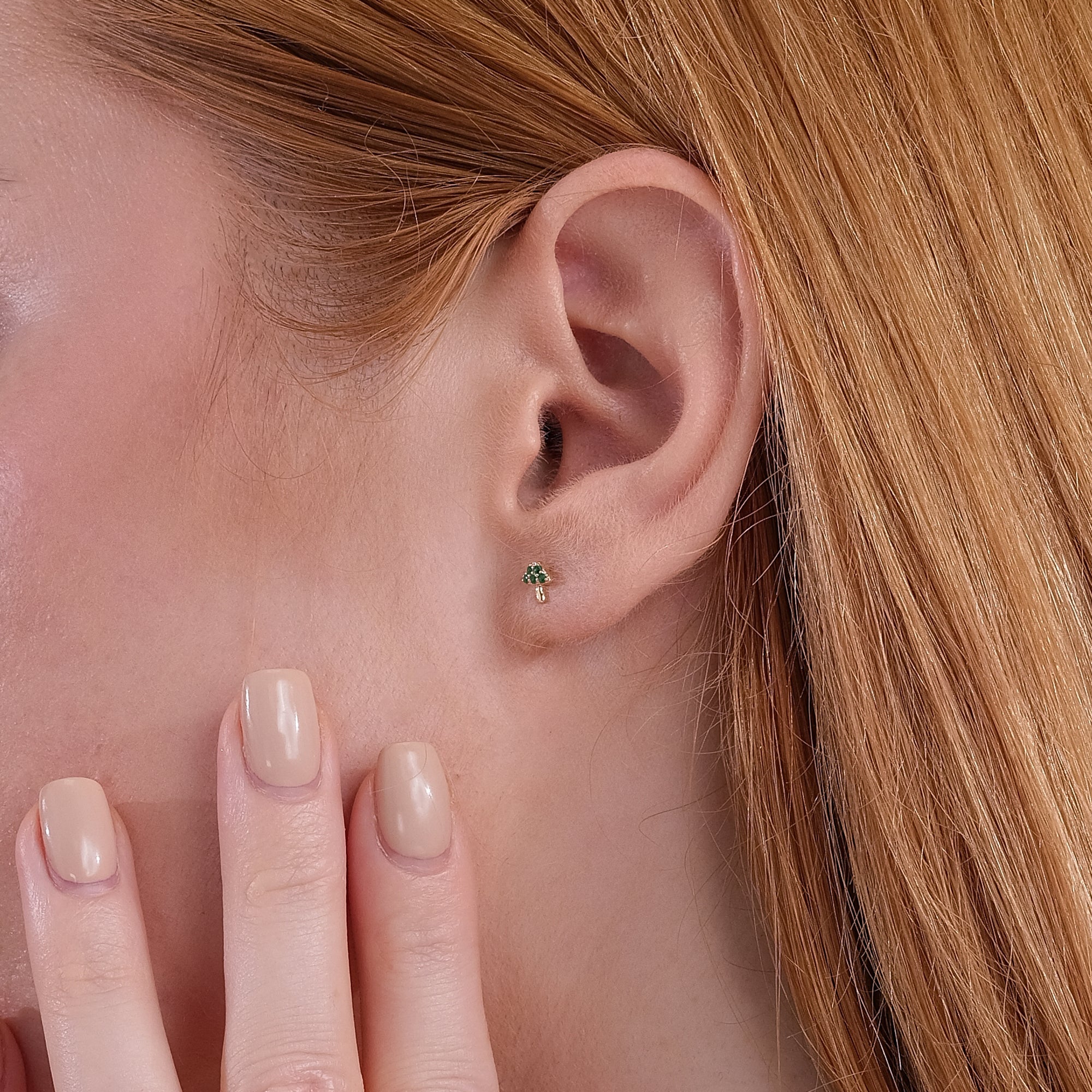 Emerald Toadstool Studs