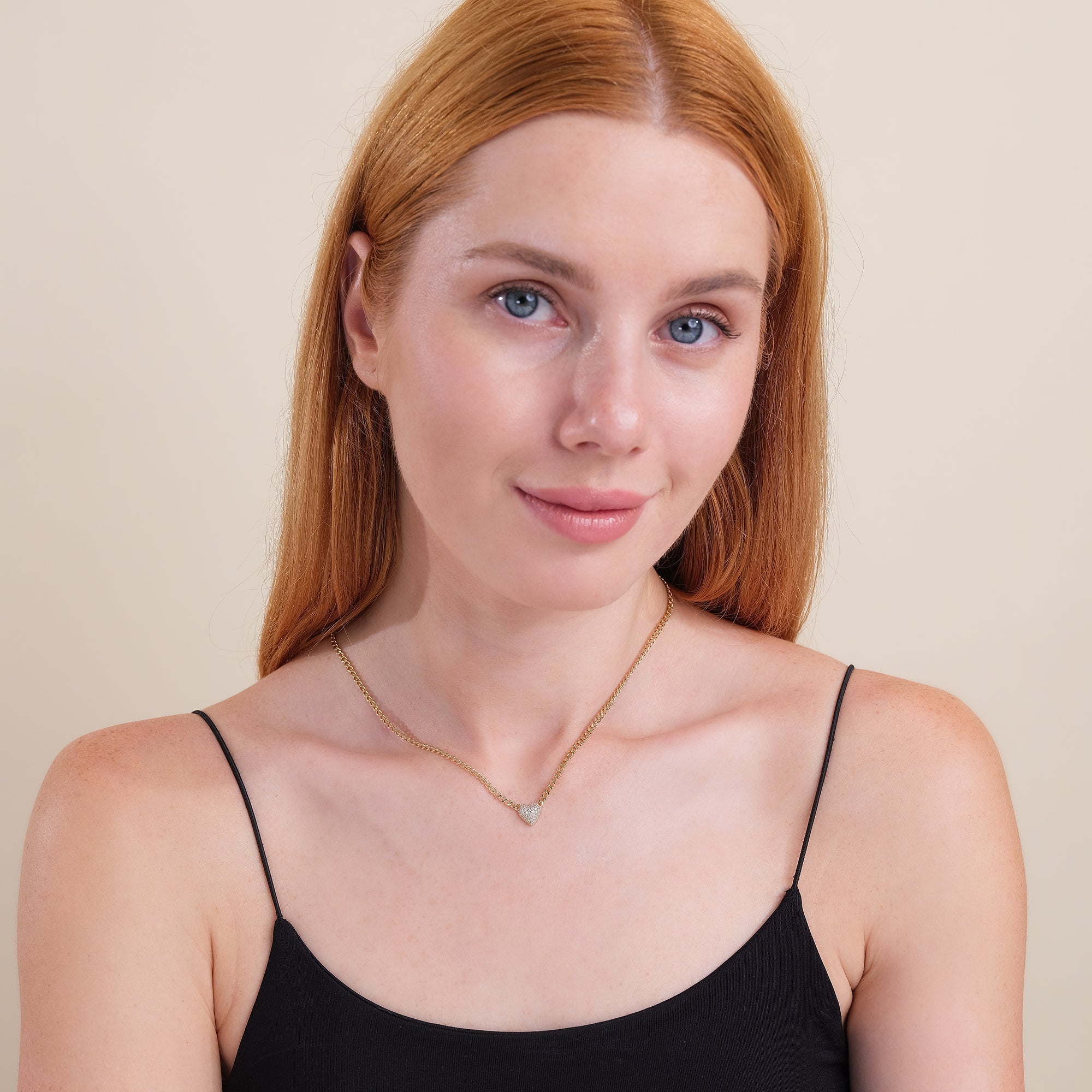 Puffed Heart Cuban Link Necklace