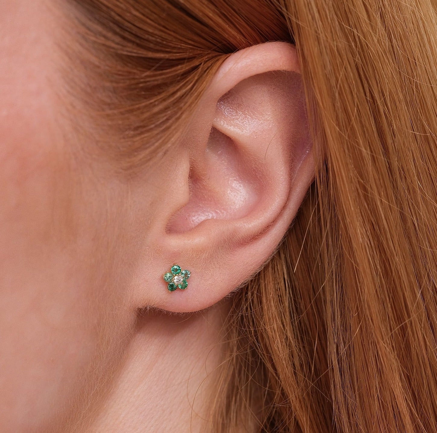 Springtime Emerald Stud Earrings