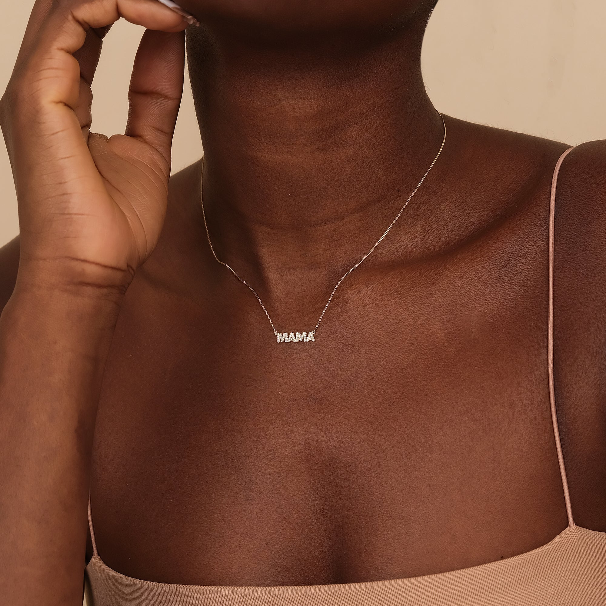 Chic Block Letter Diamond Name Necklace